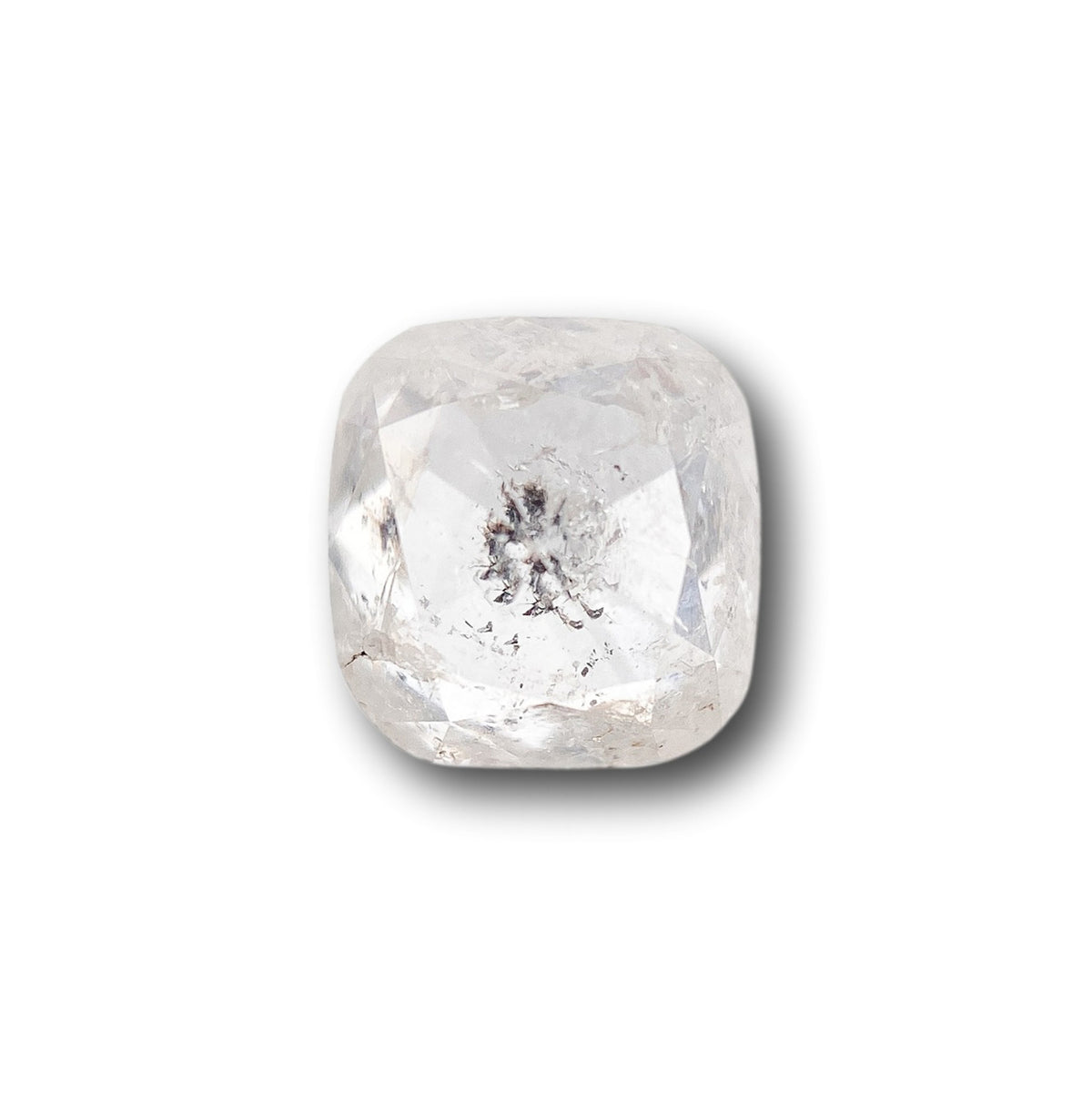 0.94ct | Salt & Pepper Cushion Shape Rose Cut Diamond