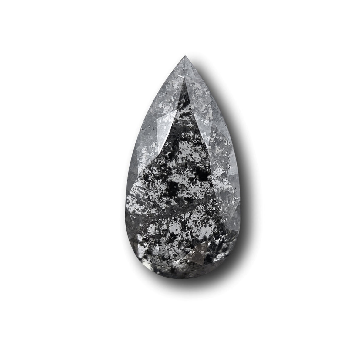 0.83ct | Salt & Pepper Pear Shape Rose Cut Diamond