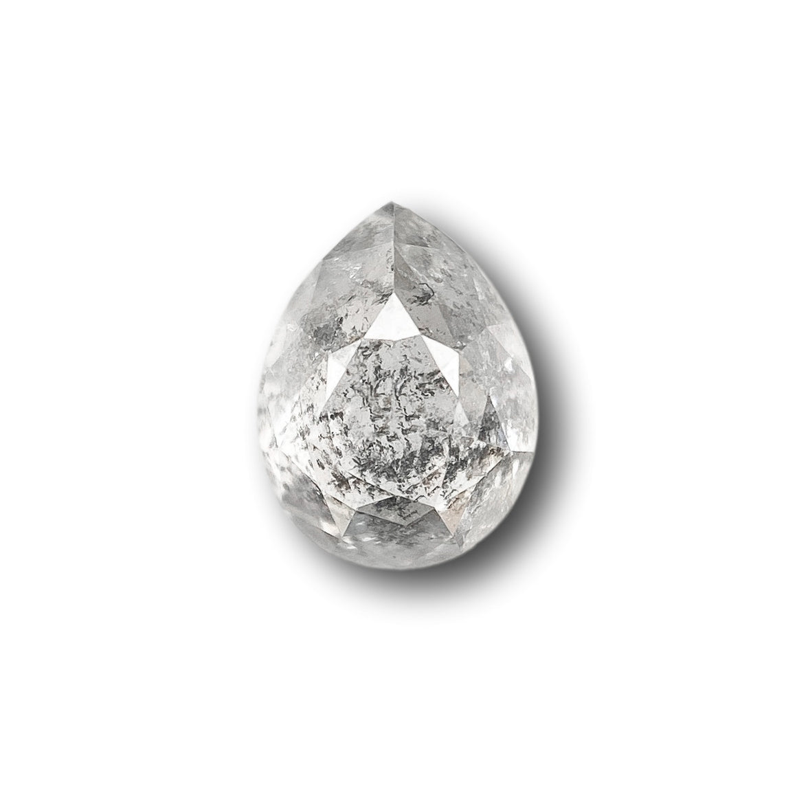 0.83ct | Salt & Pepper Pear Shape Rose Cut Diamond