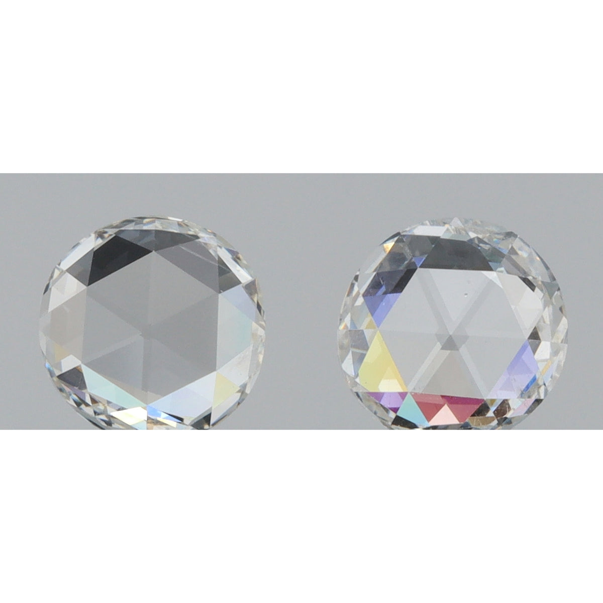 0.90cttw | F-G VS-SI Round Shape Rose Cut Diamond Matched Pair - Modern Rustic Diamond