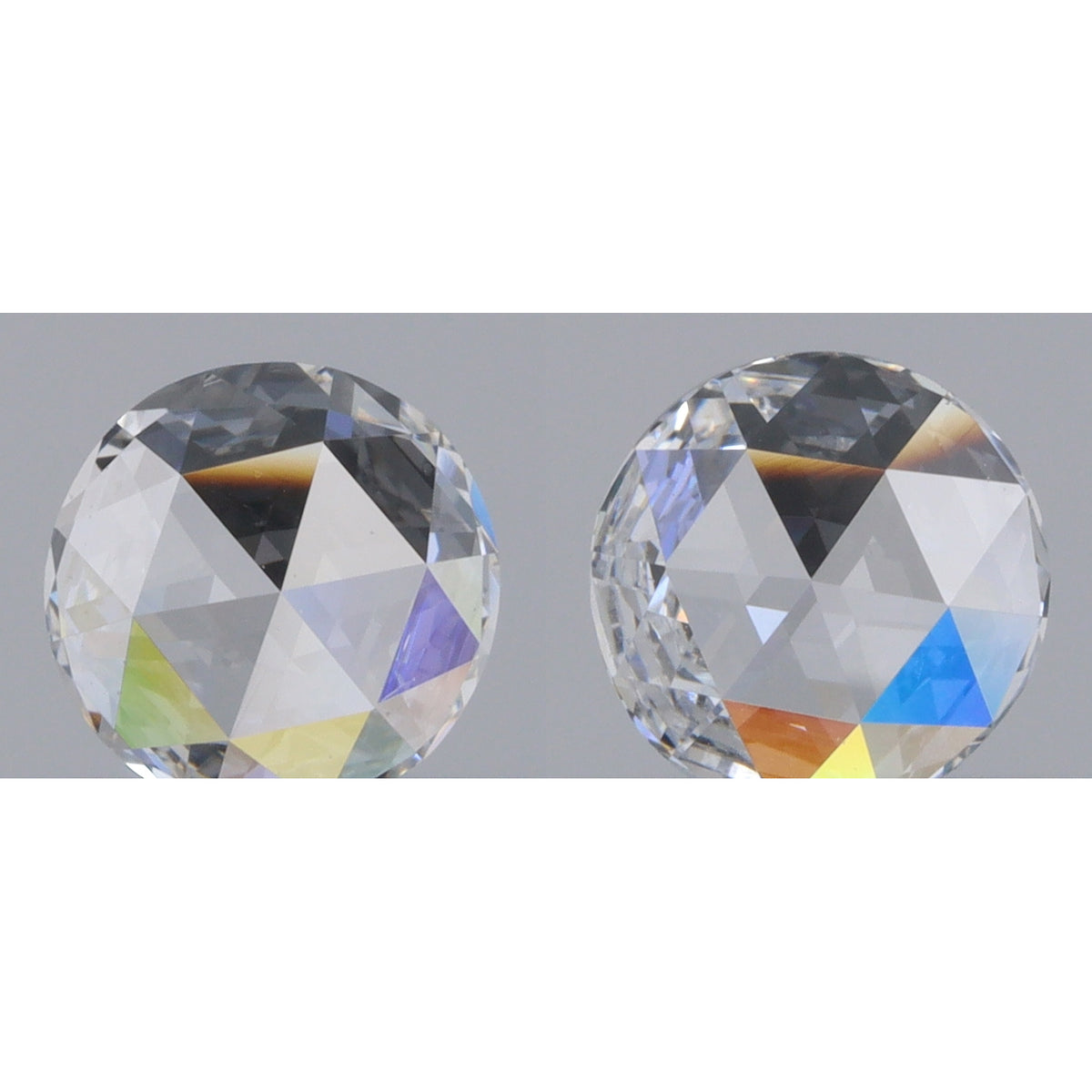 0.48cttw | D VVS Round Shape Rose Cut Diamond Matched Pair - Modern Rustic Diamond