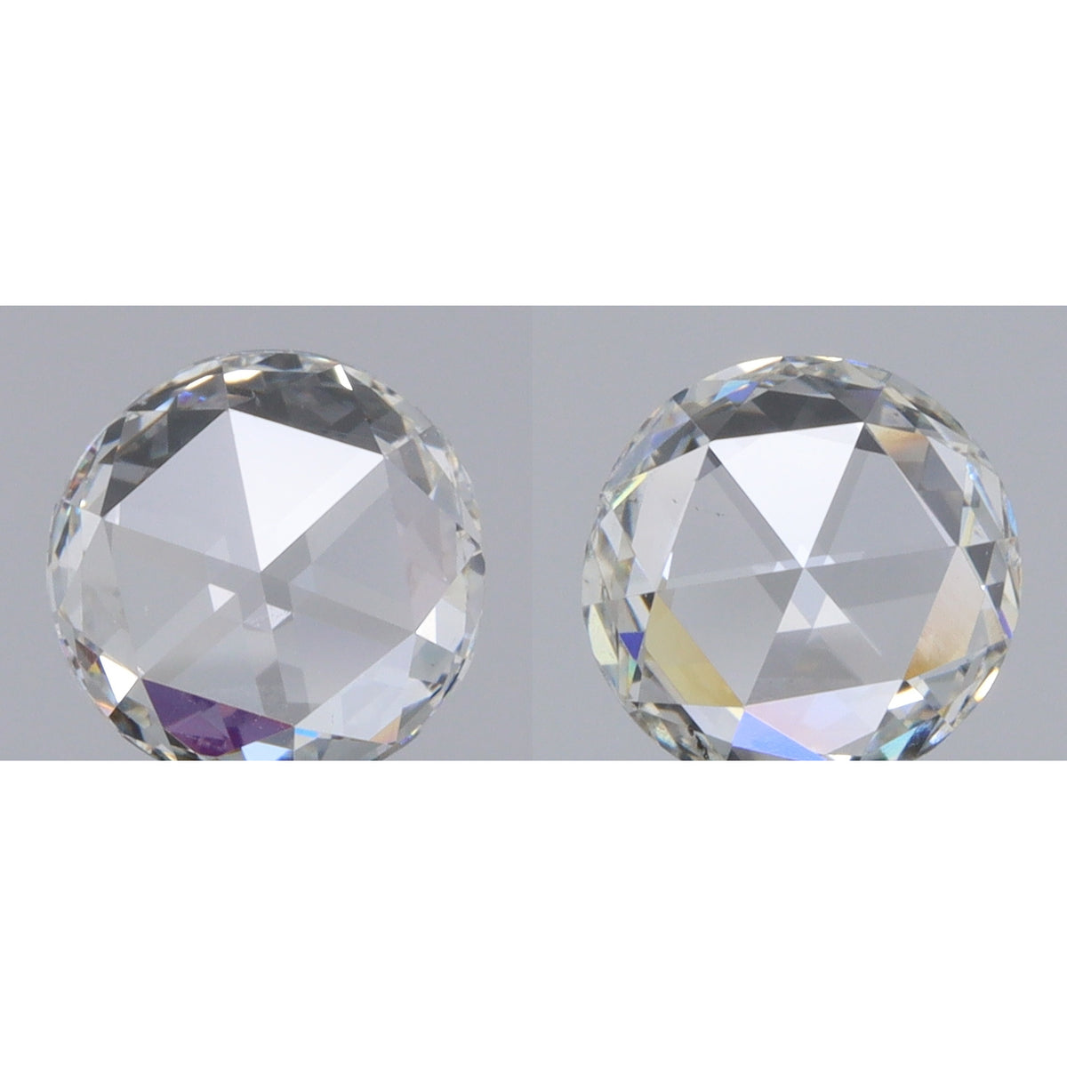 0.82cttw | G-H VS Round Shape Rose Cut Diamond Matched Pair - Modern Rustic Diamond