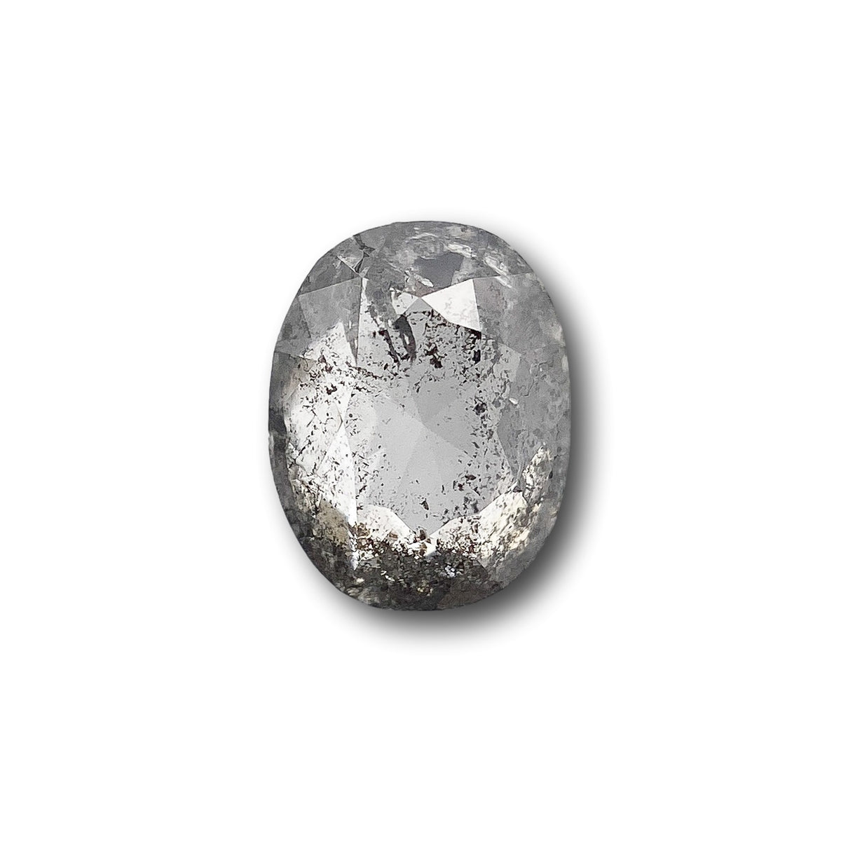0.77ct | Salt & Pepper Oval Shape Rose Cut Diamond