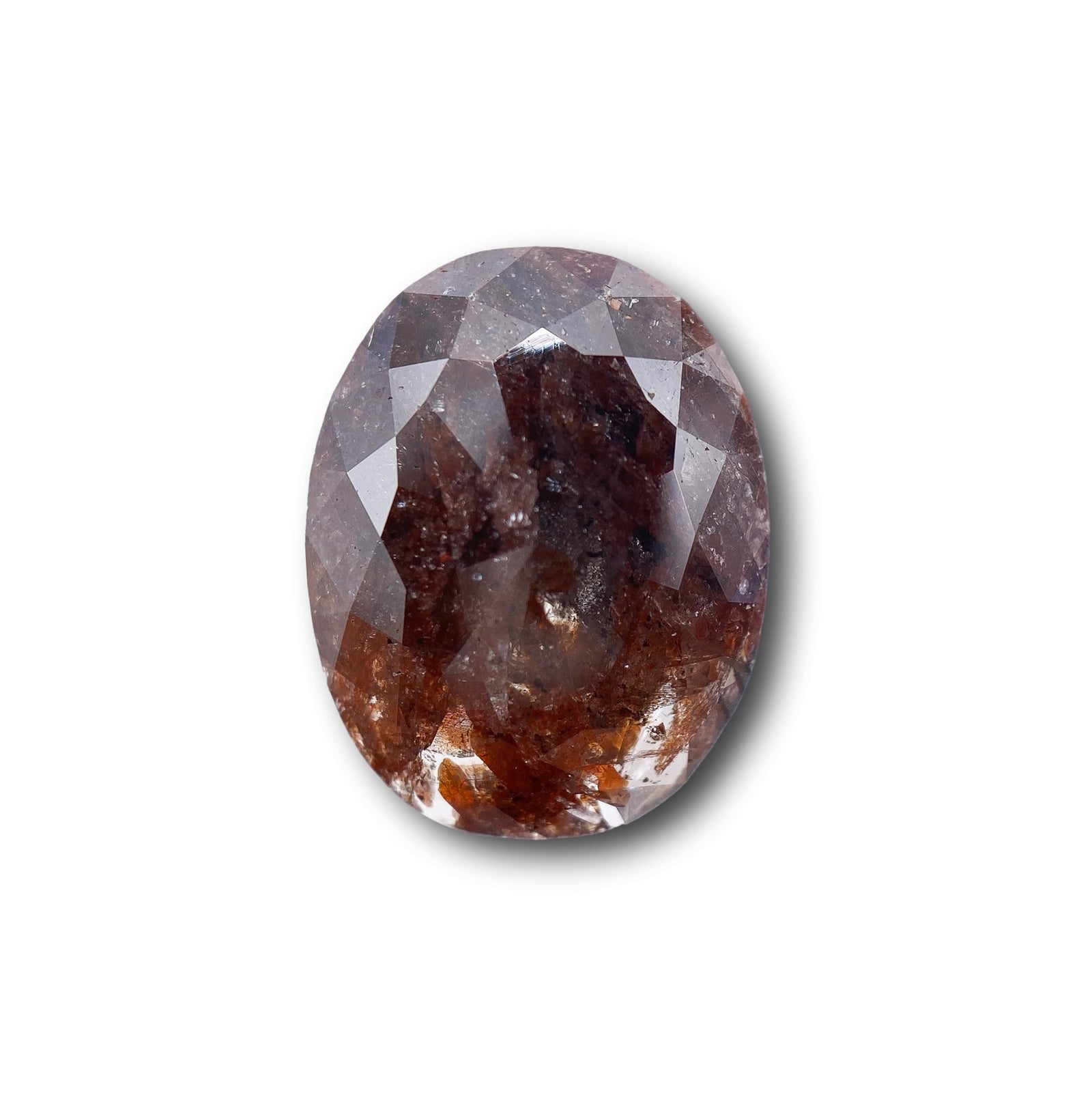 3.96ct | Salt & Pepper Oval Shape Rose Cut Diamond - Modern Rustic Diamond