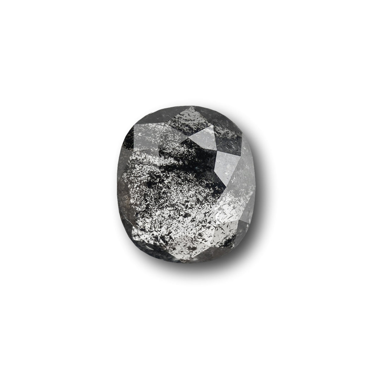 1.10ct | Salt & Pepper Cushion Shape Rose Cut Diamond
