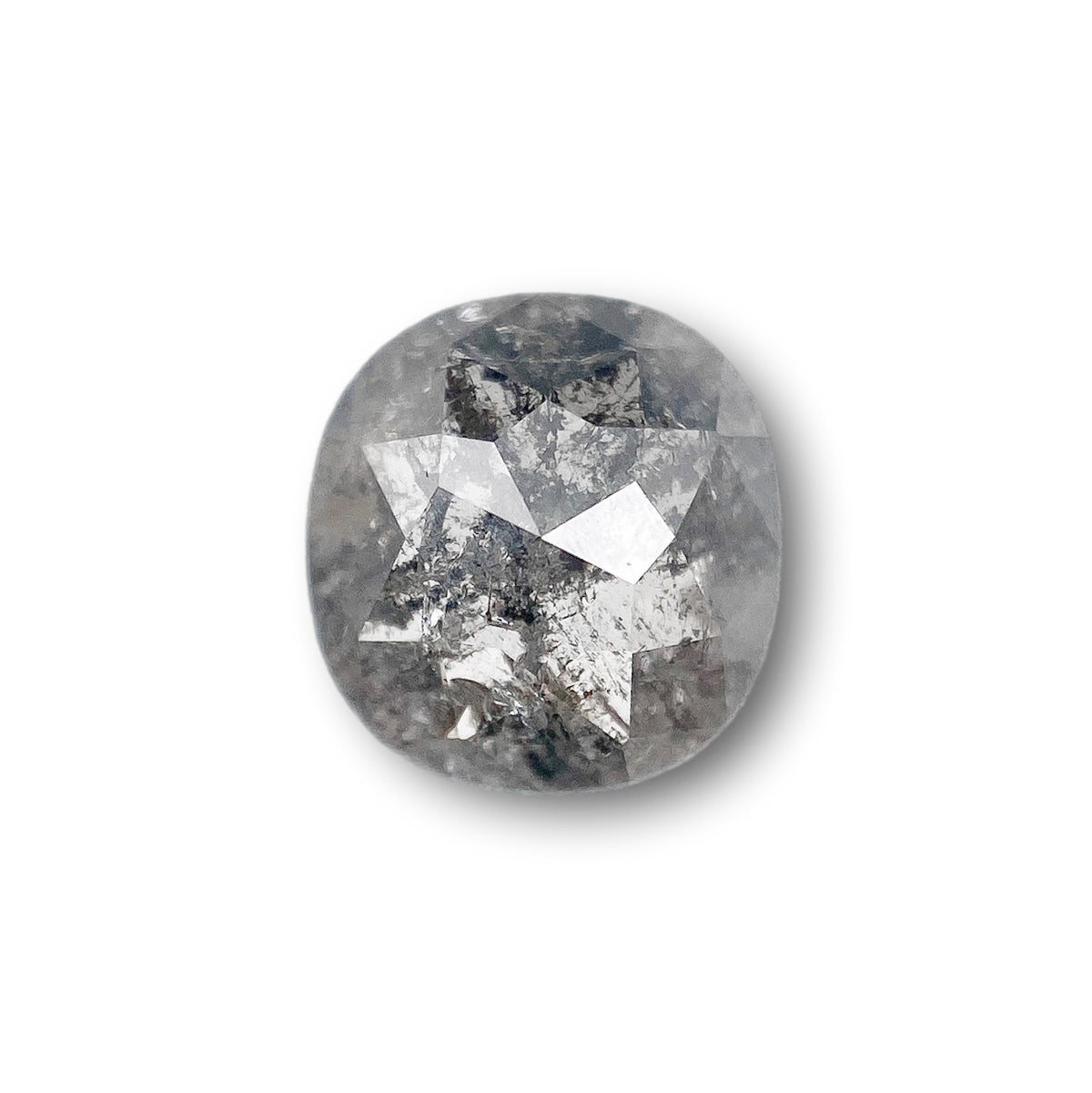 1.10ct | Salt & Pepper Cushion Shape Rose Cut Diamond
