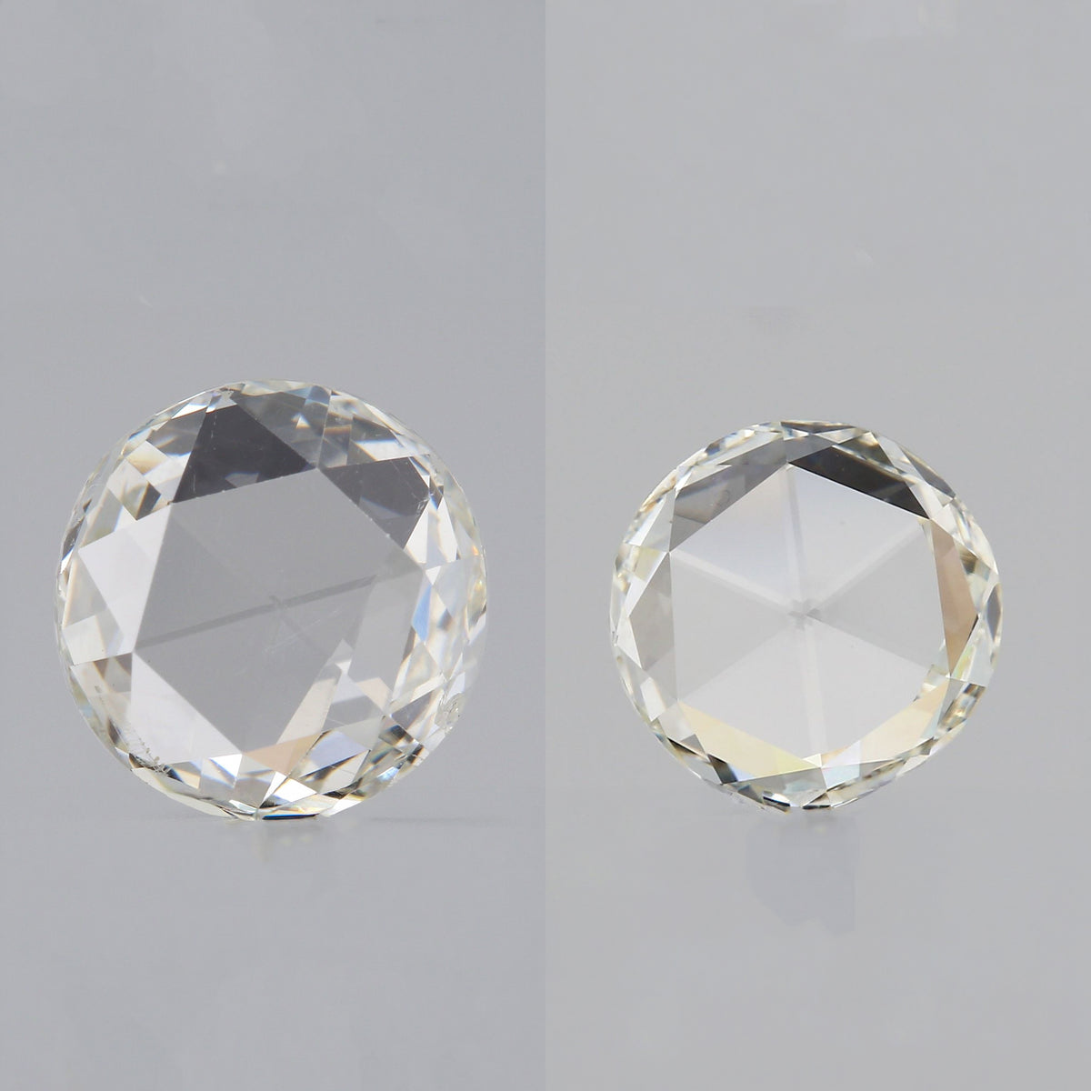 2.22cttw | G-H VVS1-VVS2 Round Shape Rose Cut Diamond Matched Pair