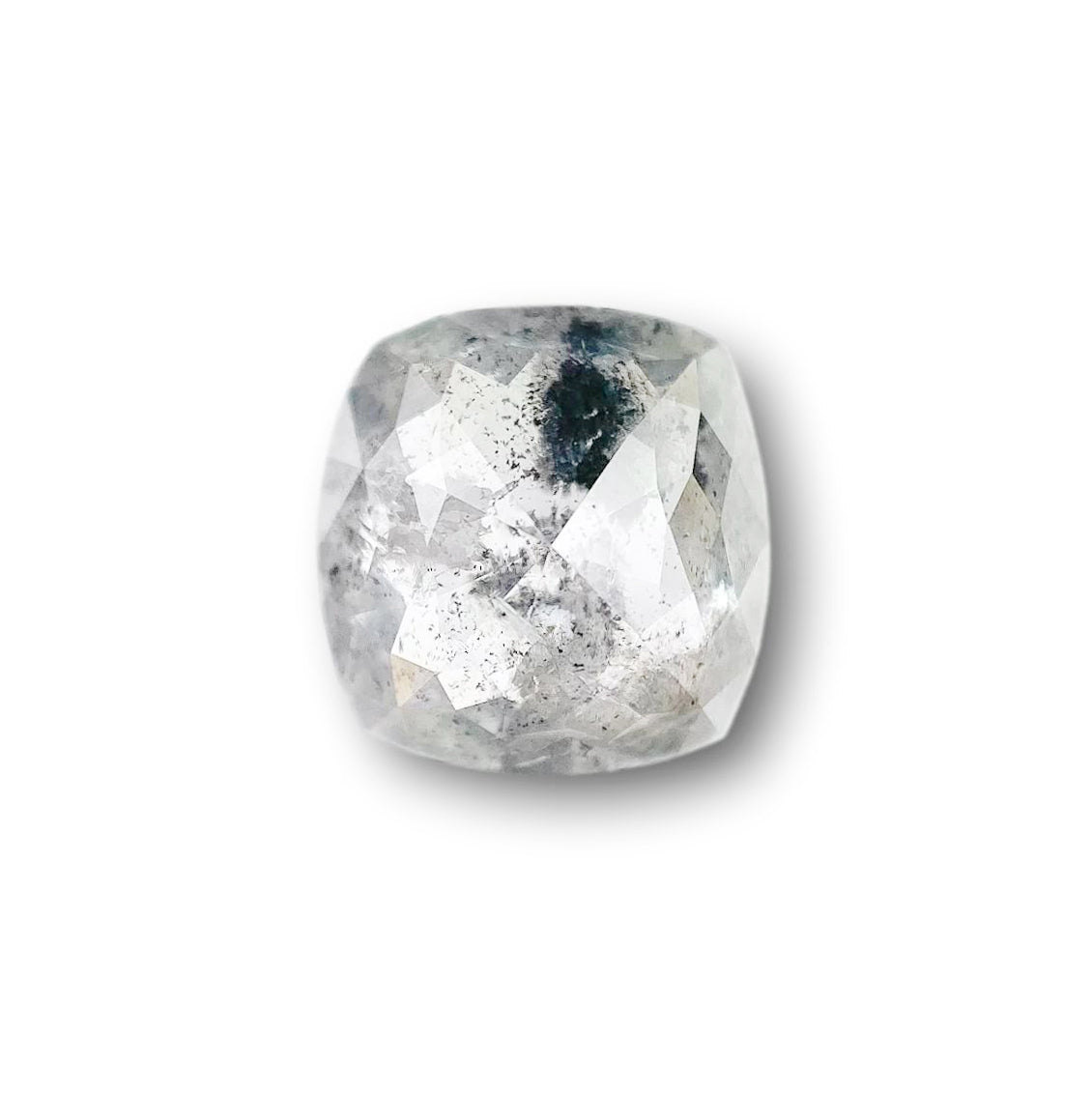 1.80ct | Salt & Pepper Cushion Shape Rose Cut Diamond