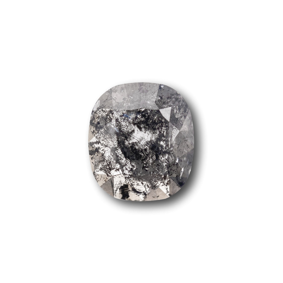 2.04ct | Salt & Pepper Cushion Shape Rose Cut Diamond