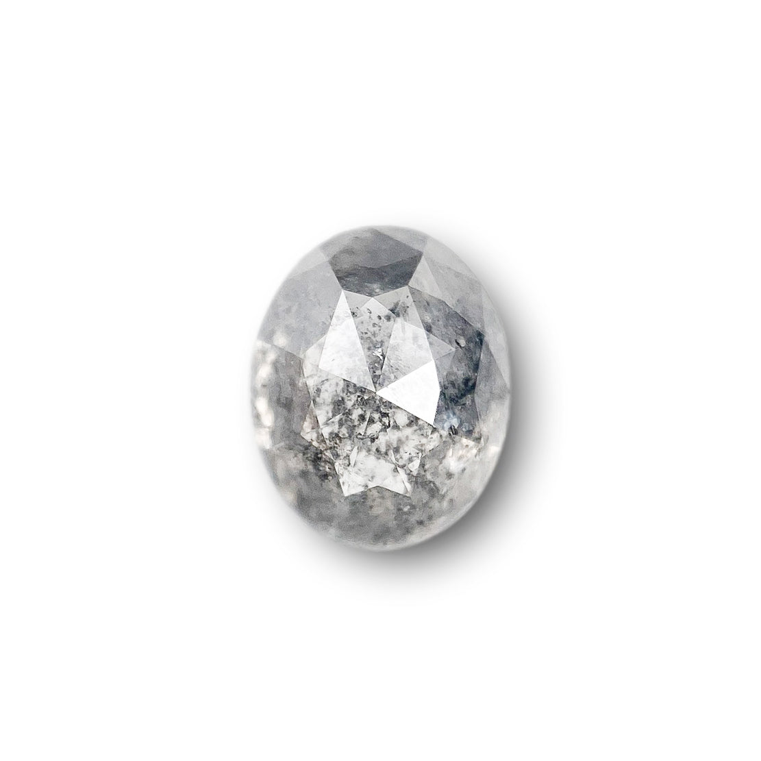 1.06ct | Salt & Pepper Oval Shape Rose Cut Diamond