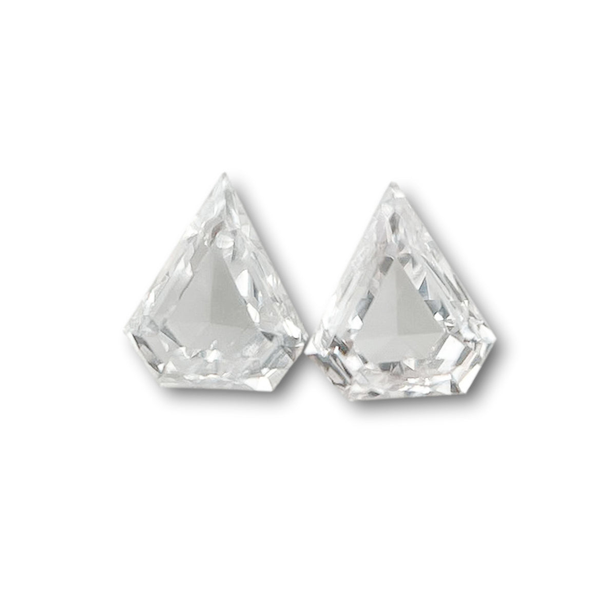0.16cttw | E-F VS-SI Shield Shape Step Cut Diamond Matched Pair - Modern Rustic Diamond