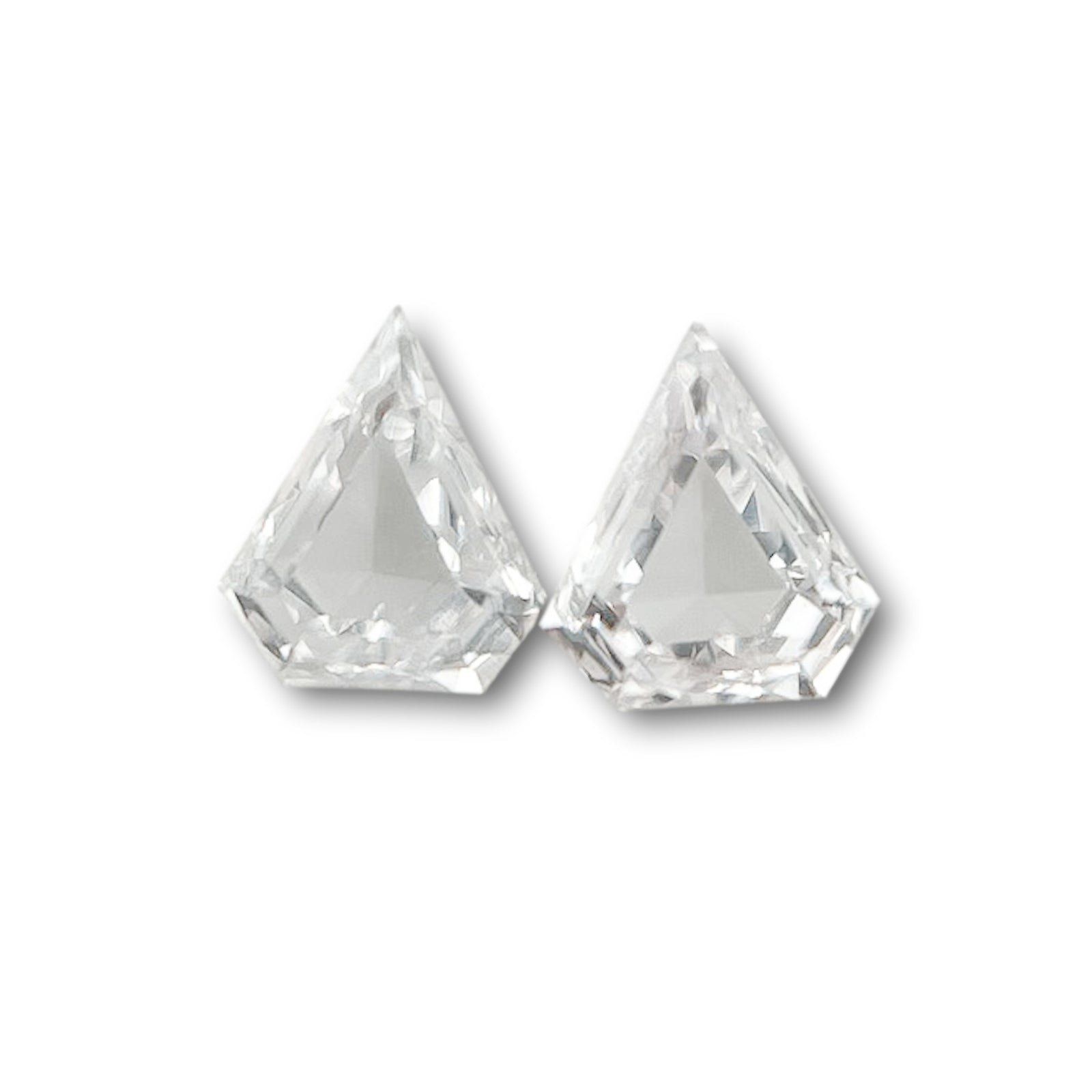 0.16cttw | E-F VS-SI Shield Shape Step Cut Diamond Matched Pair - Modern Rustic Diamond