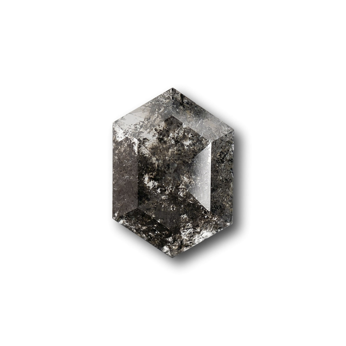 1.14ct | Salt & Pepper Hexagon Shape Rose Cut Diamond