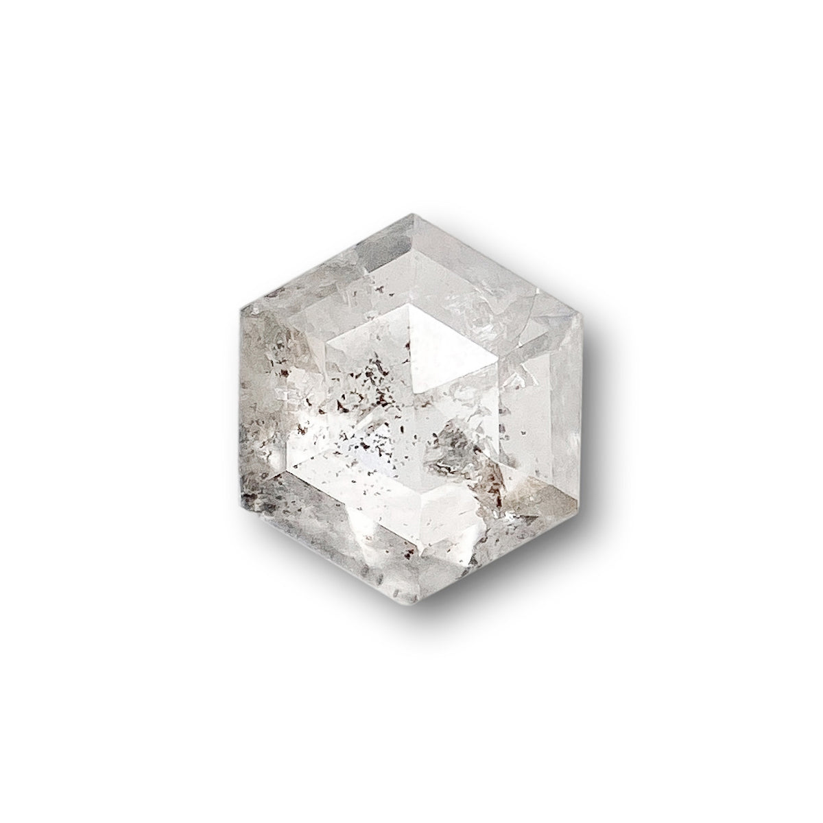 0.35ct | Salt & Pepper Hexagon Shape Rose Cut Diamond
