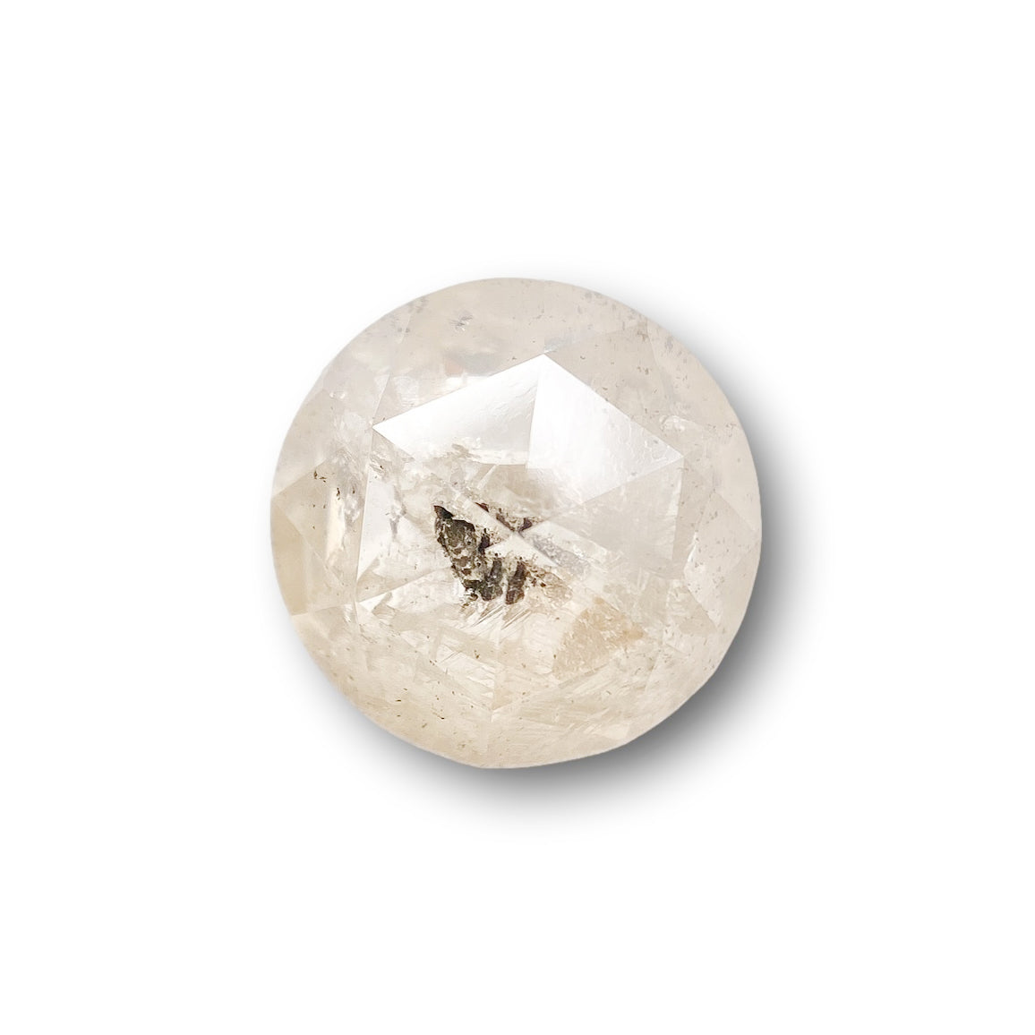 3.03ct | Salt & Pepper Round Shape Rose Cut Diamond