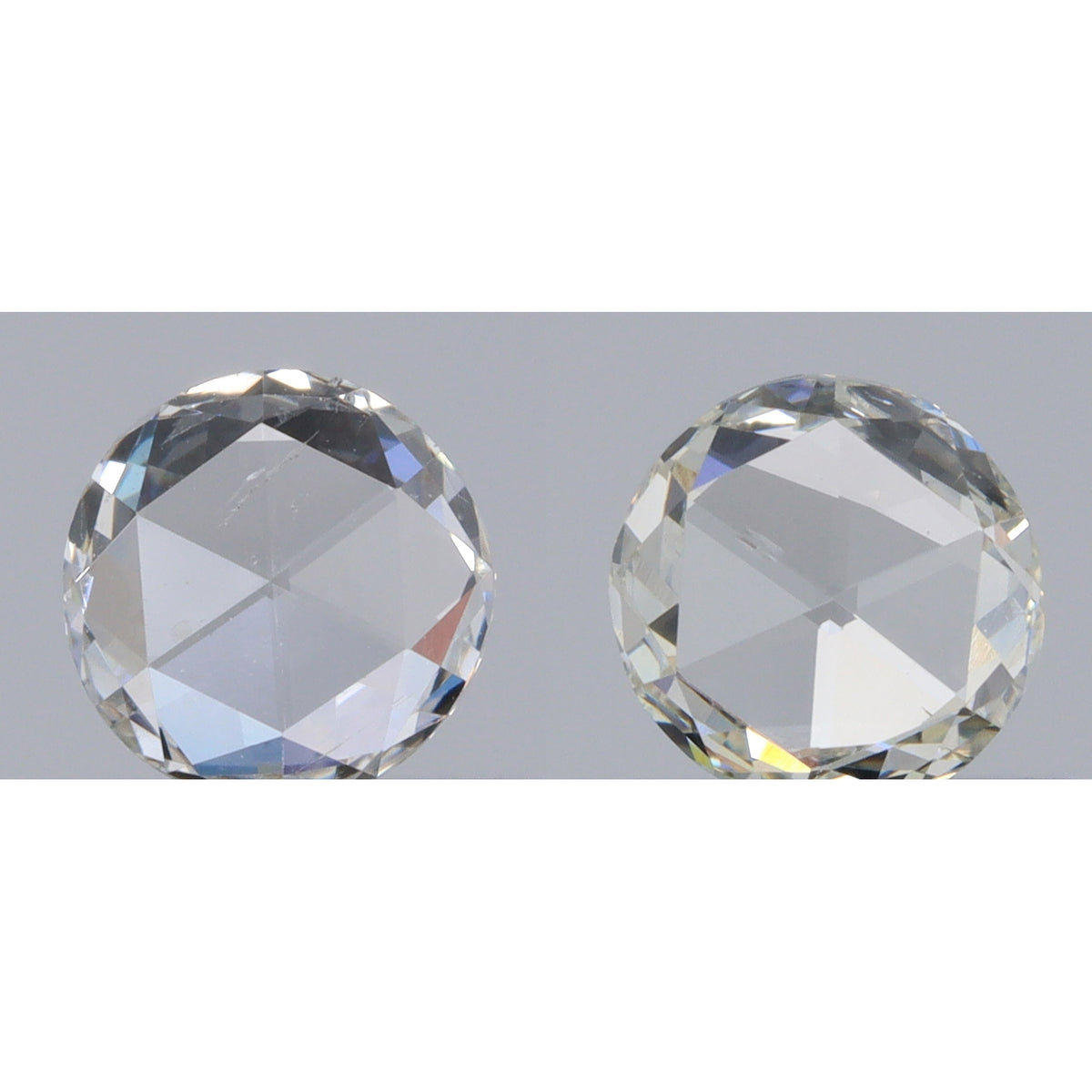 0.73cttw | H-I SI Round Shape Rose Cut Diamond Matched Pair - Modern Rustic Diamond