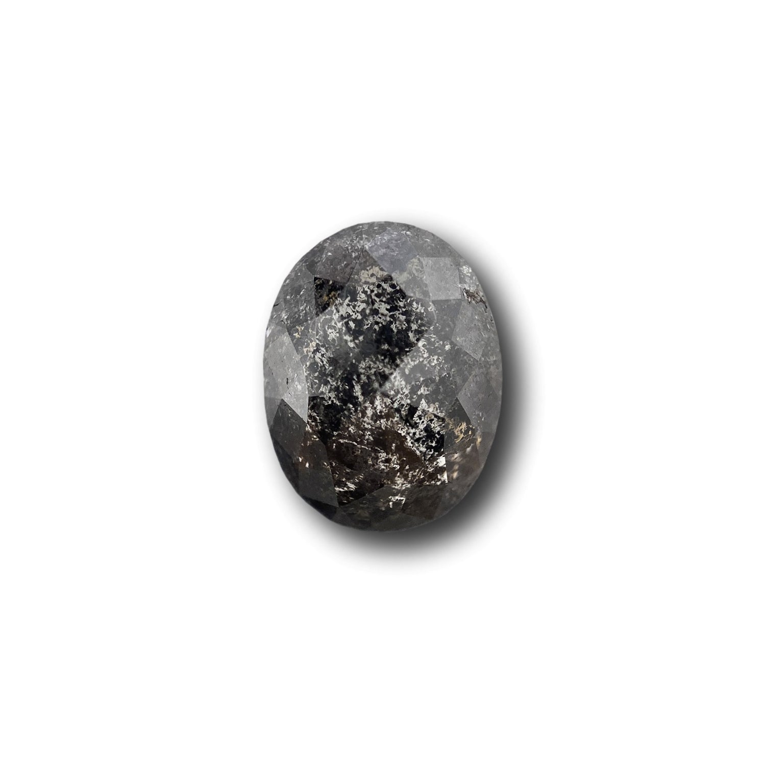 1.73ct | Salt & Pepper Oval Shape Rose Cut Diamond - Modern Rustic Diamond