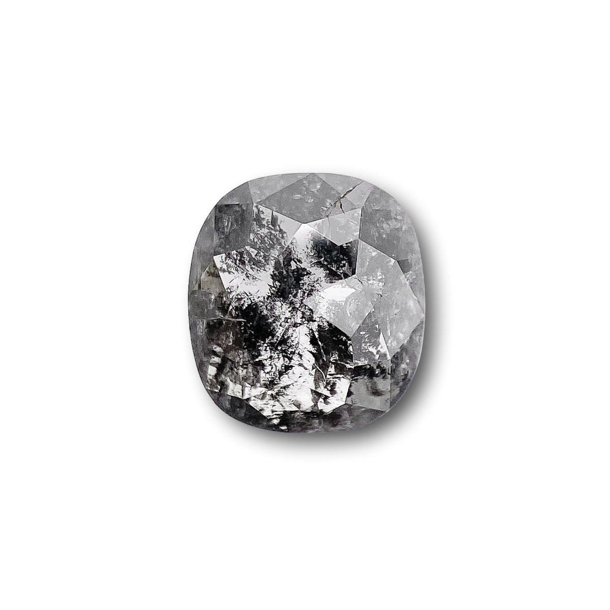 0.65ct | Salt & Pepper Cushion Shape Rose Cut Diamond