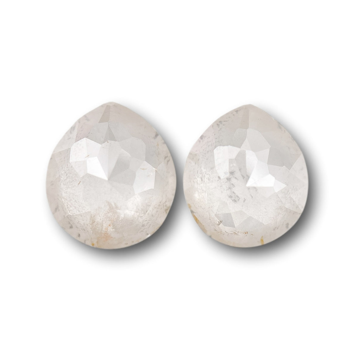 2.93cttw | Salt & Pepper Pear Shape Rose Cut Diamond Matched Pair