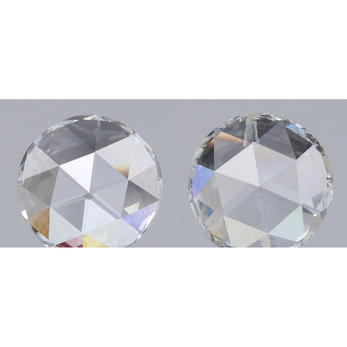 0.56cttw | G-H VS-SI Round Shape Rose Cut Diamond Matched Pair - Modern Rustic Diamond