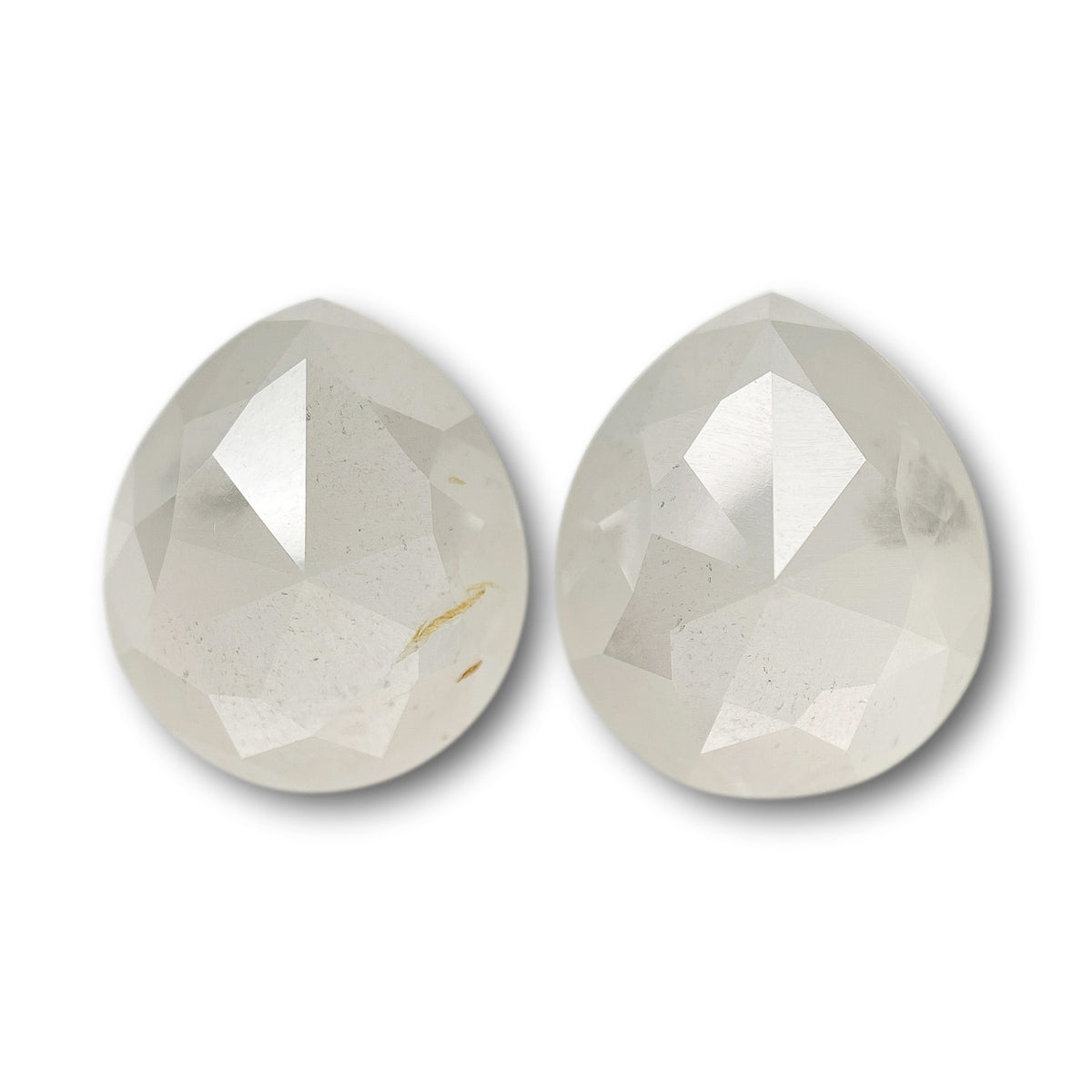 6.37cttw | Salt & Pepper Pear Shape Rose Cut Diamond Matched Pair