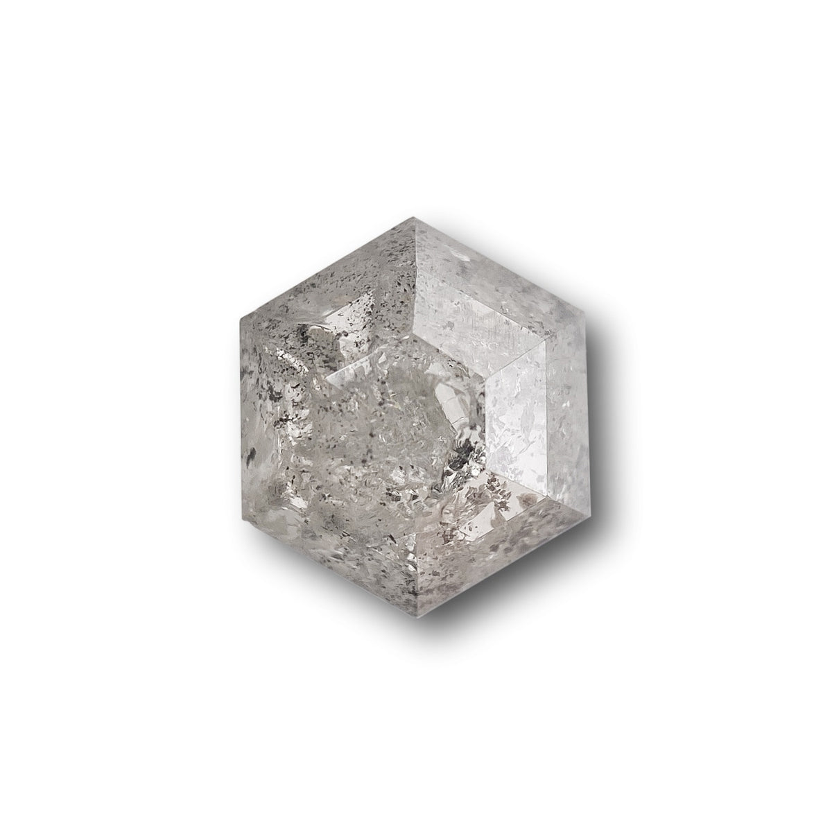 1.11ct | Salt & Pepper Hexagon Shape Rose Cut Diamond
