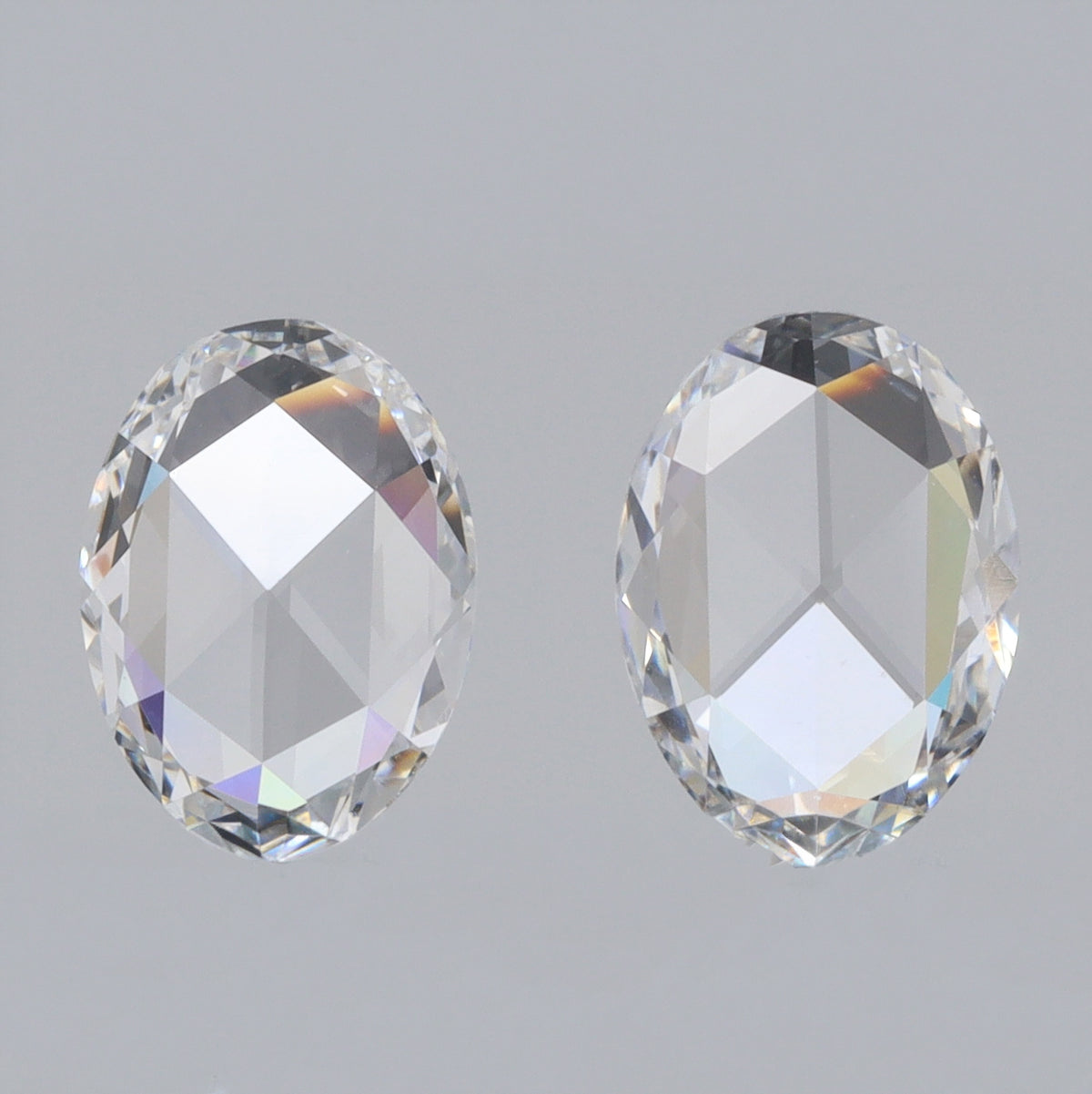 0.80cttw | D VVS-VS Round Shape Rose Cut Diamond Matched Pair - Modern Rustic Diamond