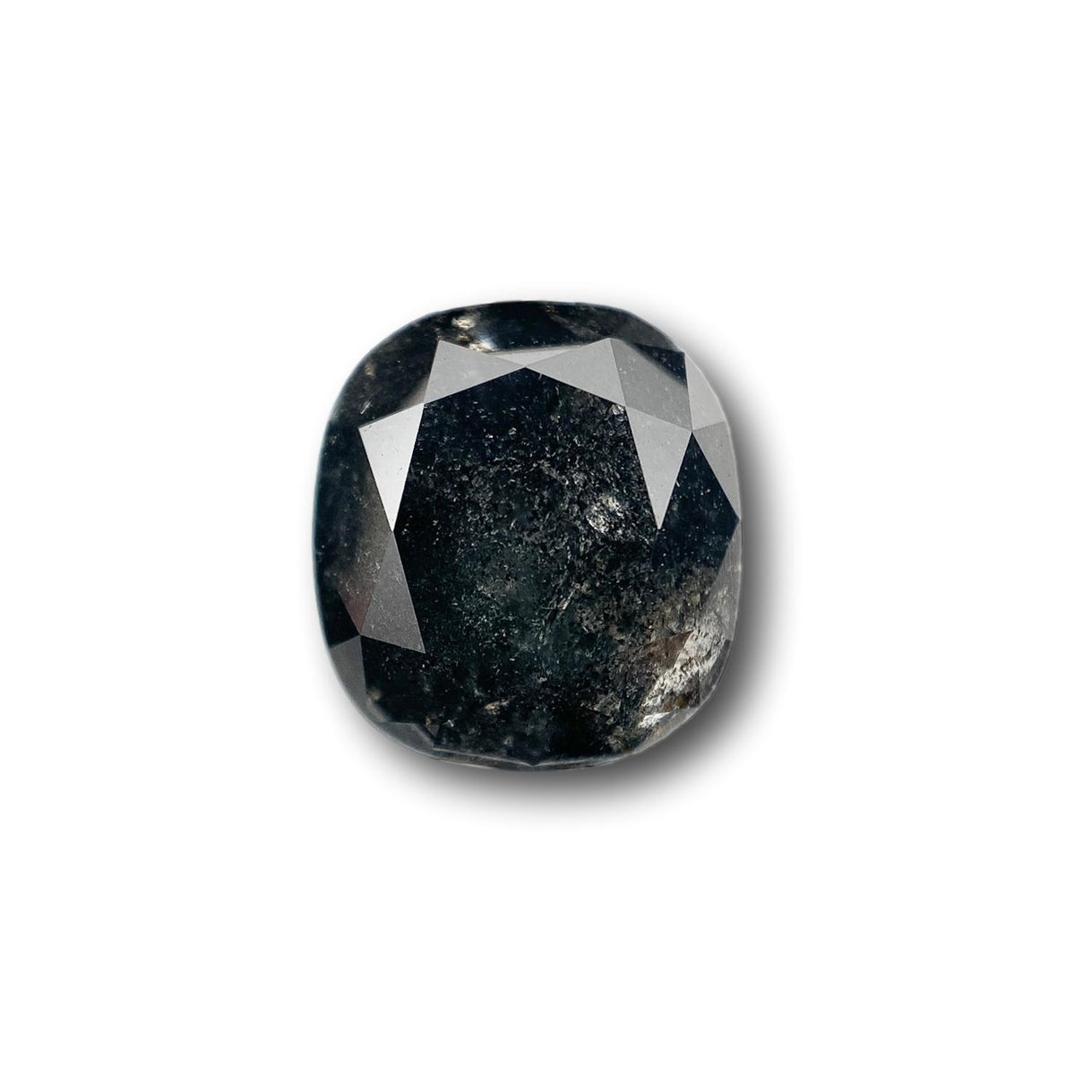 3.42ct | Salt & Pepper Cushion Shape Brilliant Cut Diamond