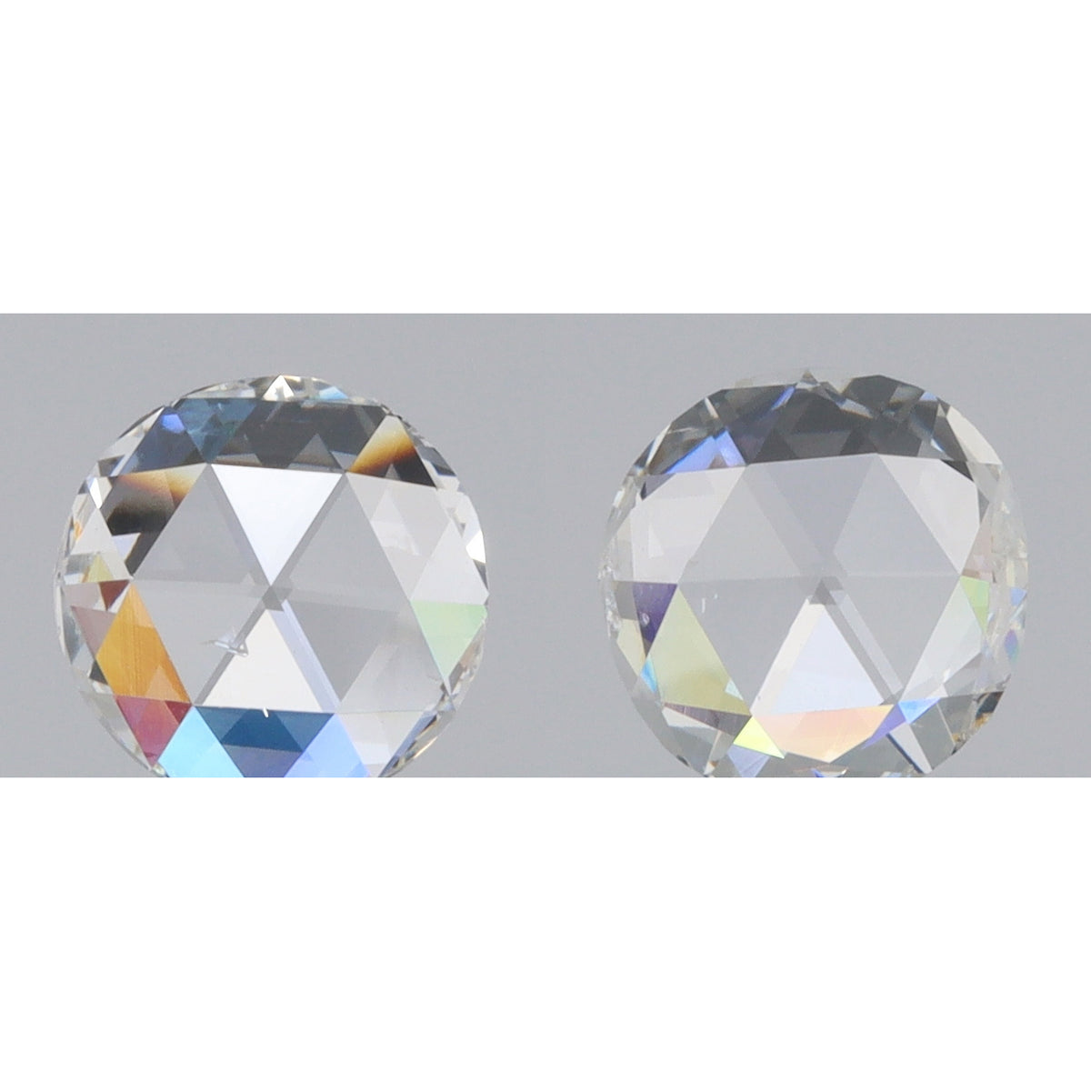 0.82cttw | G-H VS-SI Round Shape Rose Cut Diamond Matched Pair - Modern Rustic Diamond