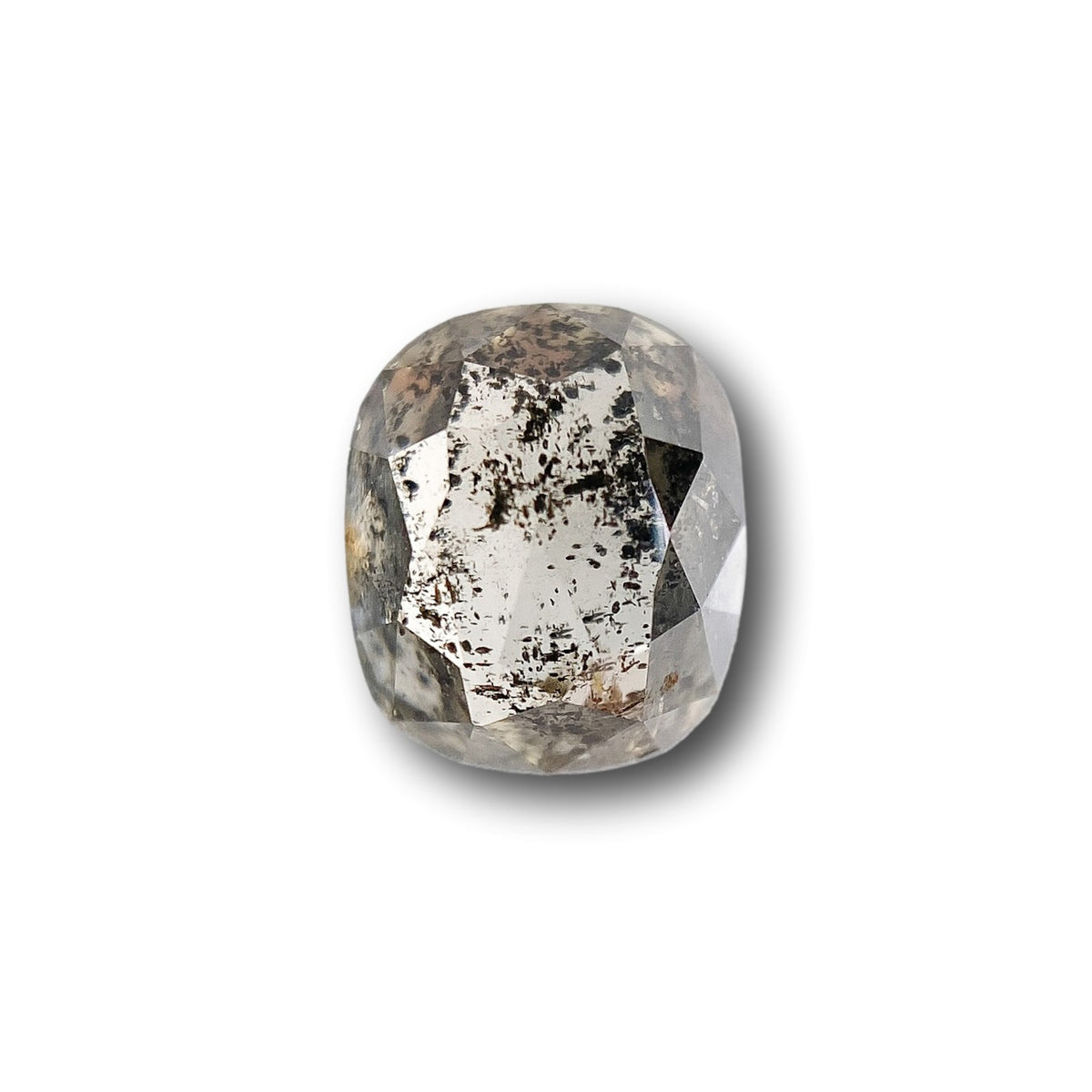 1.12ct | Salt & Pepper Cushion Shape Rose Cut Diamond