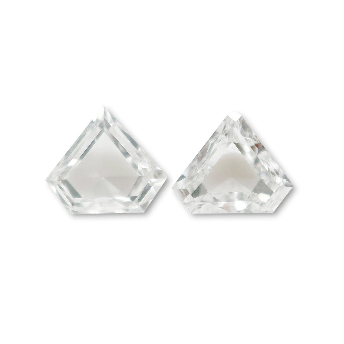 0.23cttw | E-F VVS Shield Shape Step Cut Diamond Matched Pair - Modern Rustic Diamond