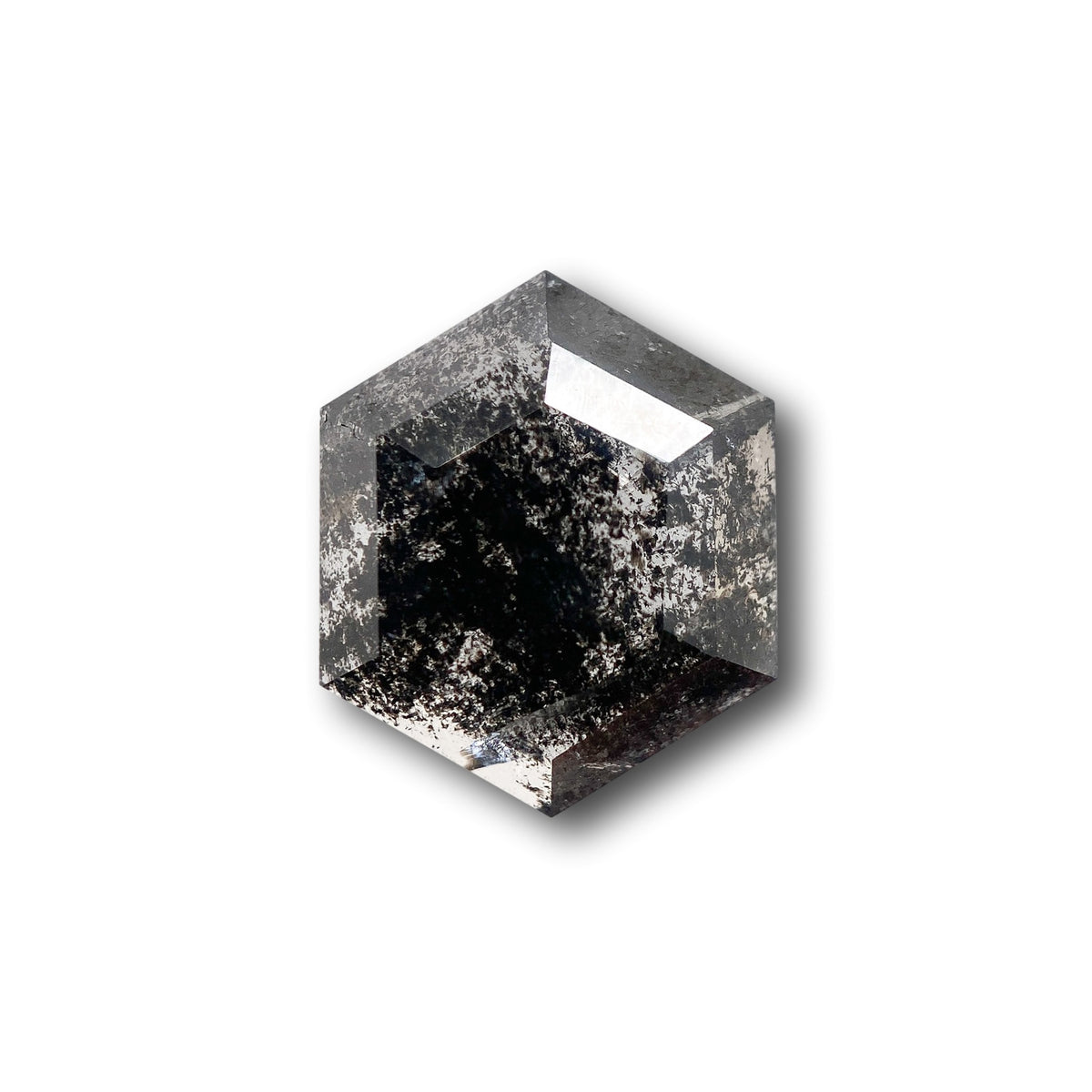 3.11ct | Salt & Pepper Hexagon Shape Rose Cut Diamond
