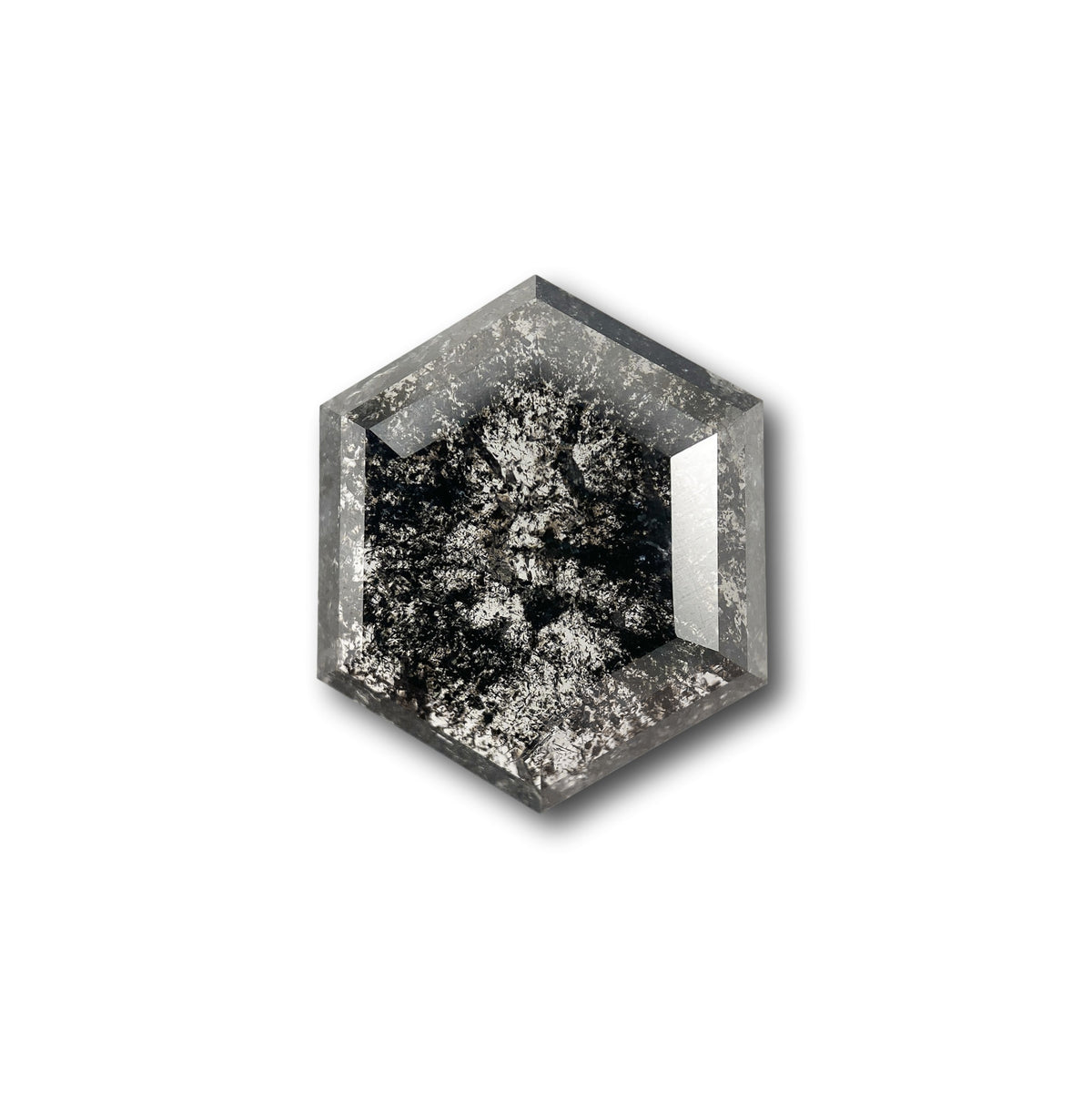 4.42ct | Salt & Pepper Hexagon Shape Rose Cut Diamond