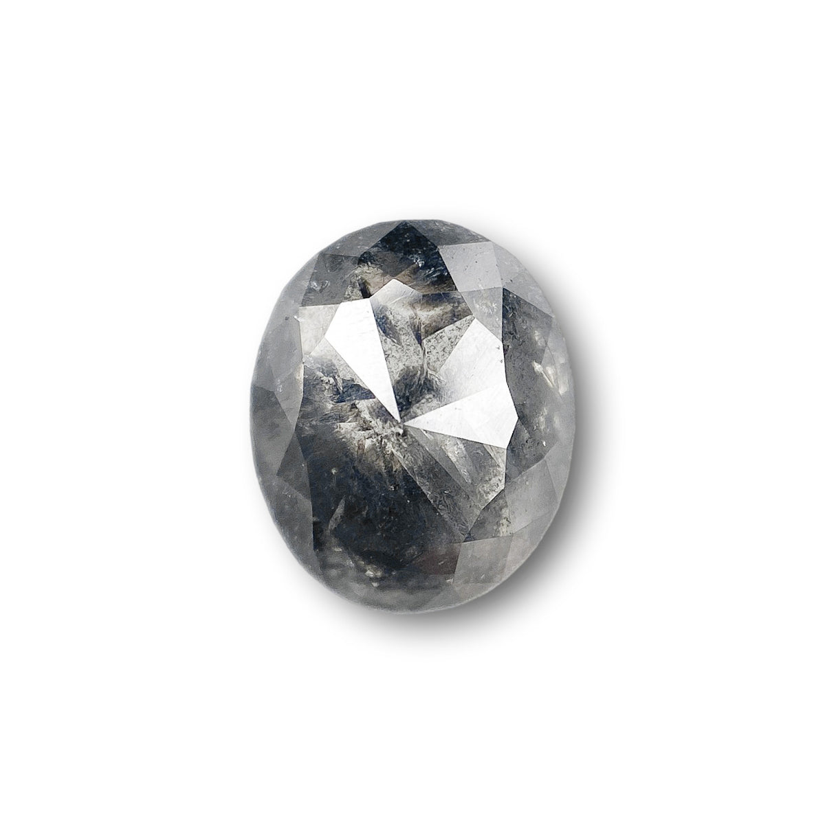 1.52ct | Salt & Pepper Oval Shape Rose Cut Diamond
