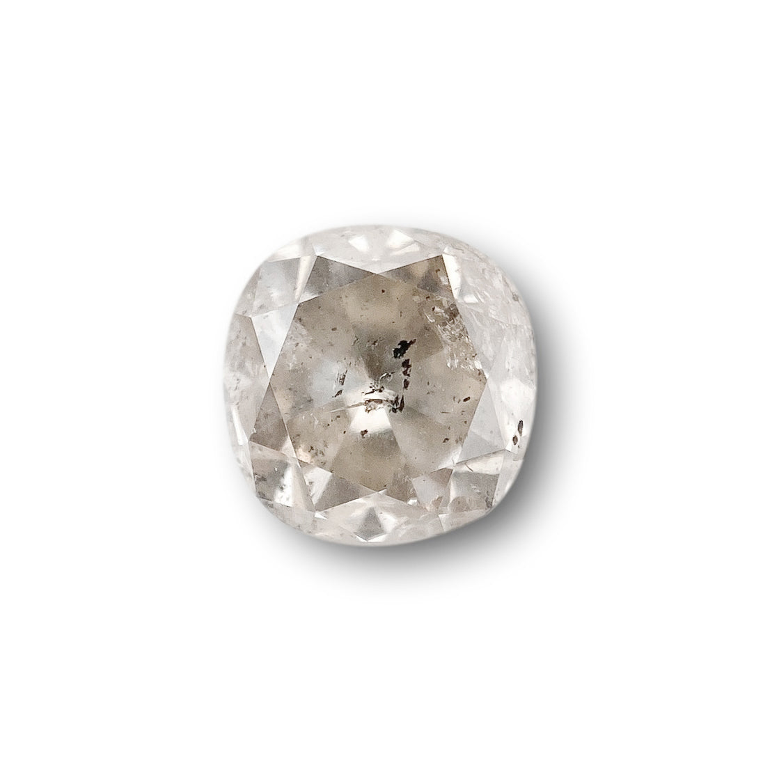 1.25ct | Rustic Brownish Salt & Pepper Cushion Shape Brilliant Cut Diamond