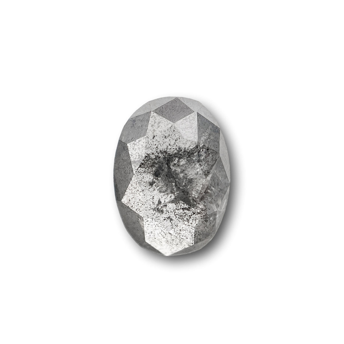 0.75ct | Salt & Pepper Oval Shape Rose Cut Diamond