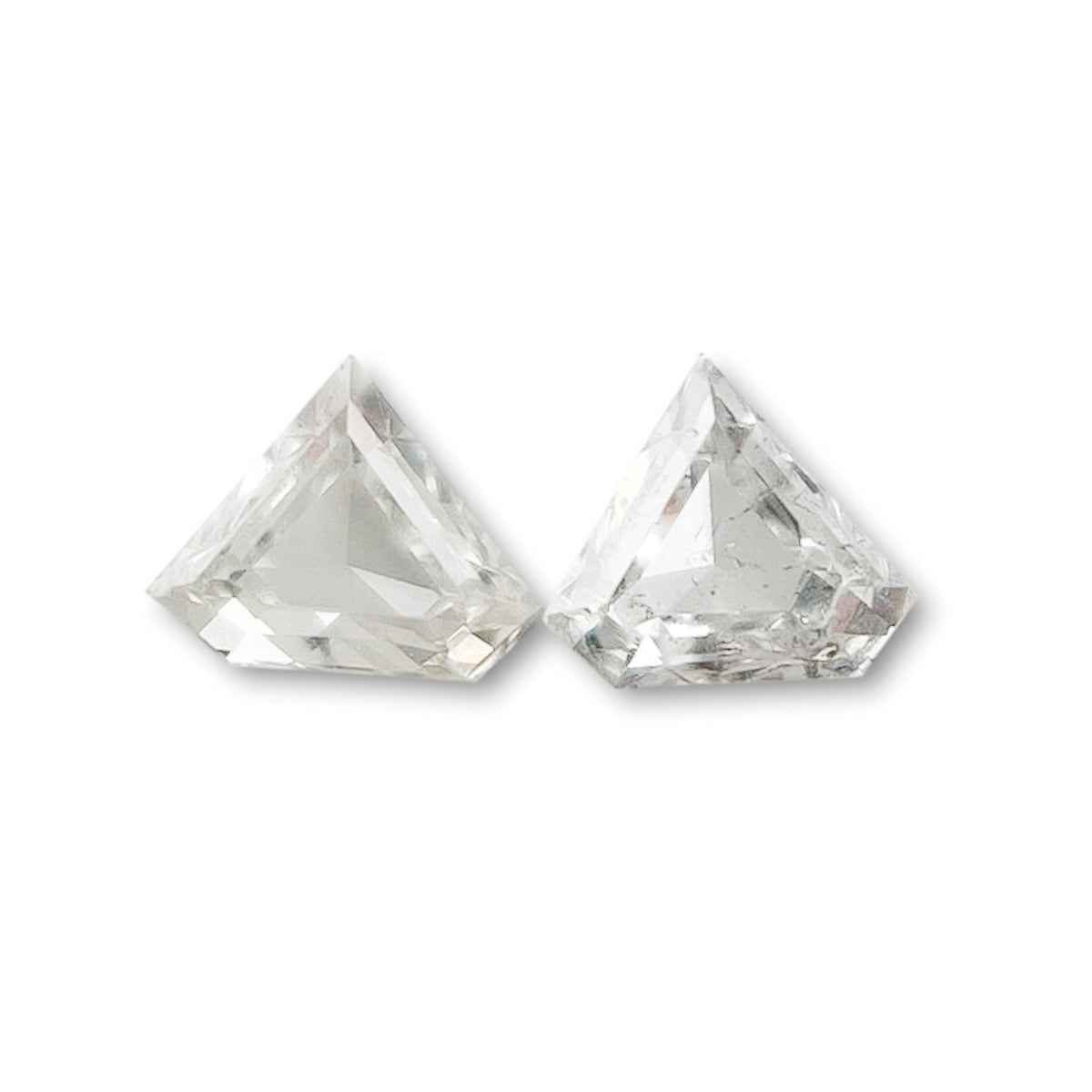 0.15cttw | F-G SI Shield Shape Step Cut Diamond Matched Pair - Modern Rustic Diamond