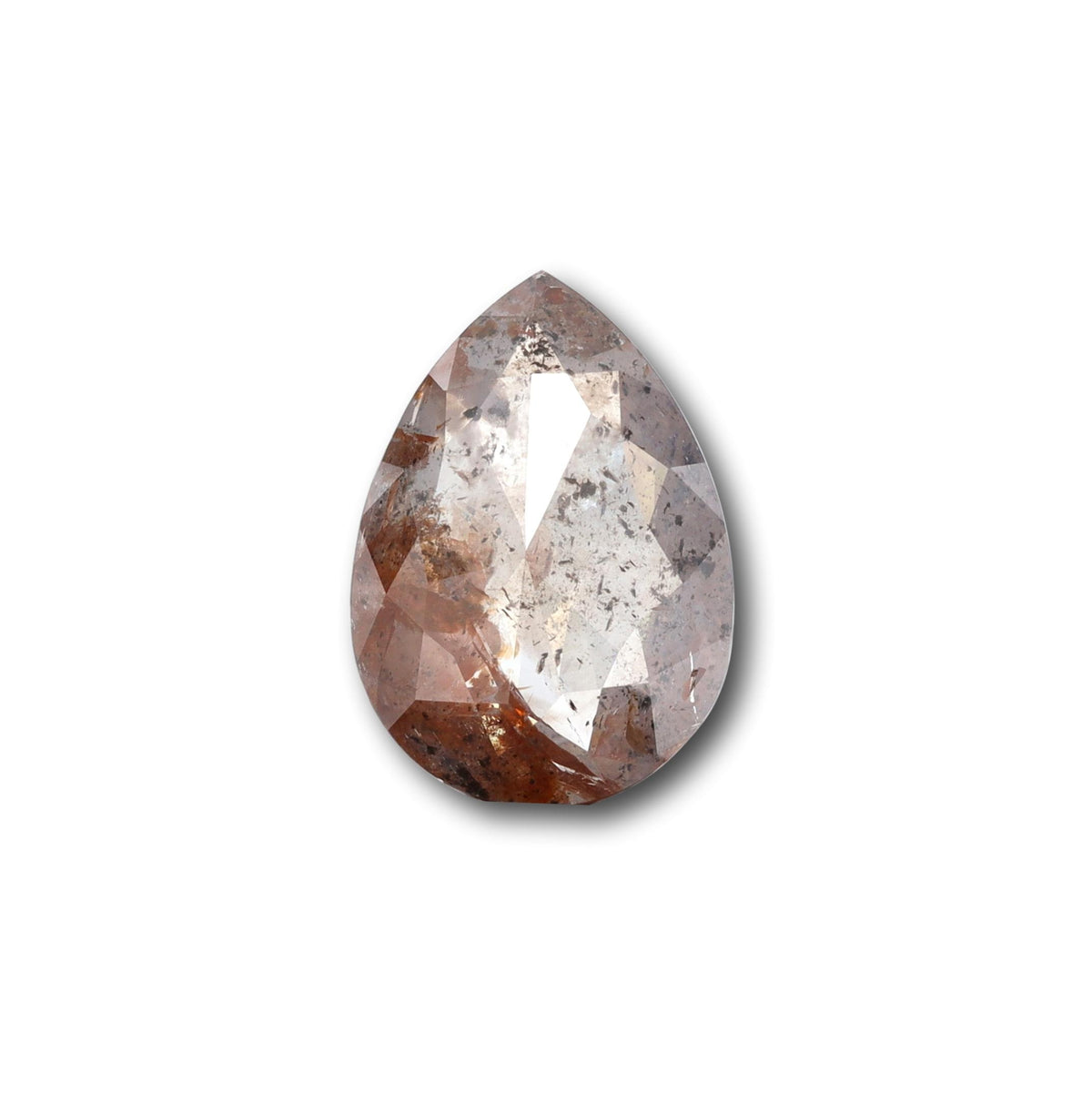3.85ct | Rustic Grayish Brown Pear Shape Rose Cut Diamond