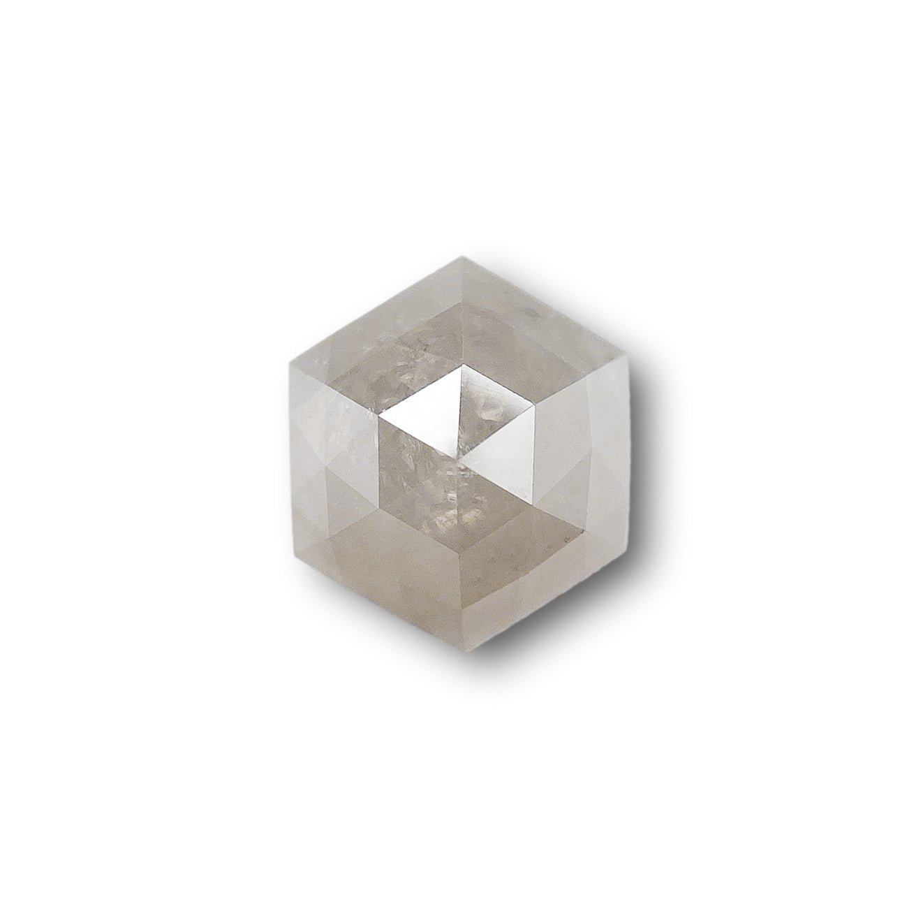 1.48ct | Rustic  Hexagon Shape Rose Cut Diamond - Modern Rustic Diamond