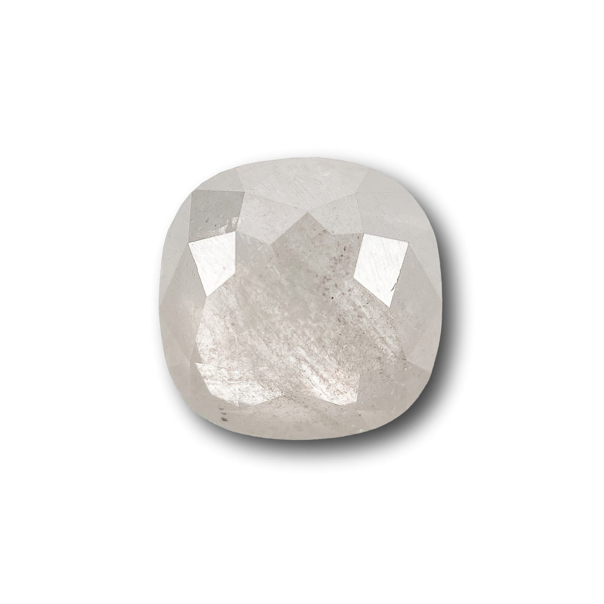 1.35ct | Salt & Pepper Cushion Shape Rose Cut Diamond - Modern Rustic Diamond