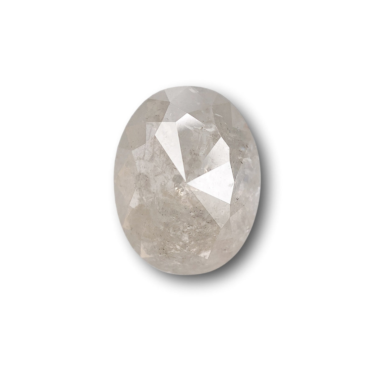 3.11ct | Salt & Pepper Oval Shape Rose Cut Diamond - Modern Rustic Diamond