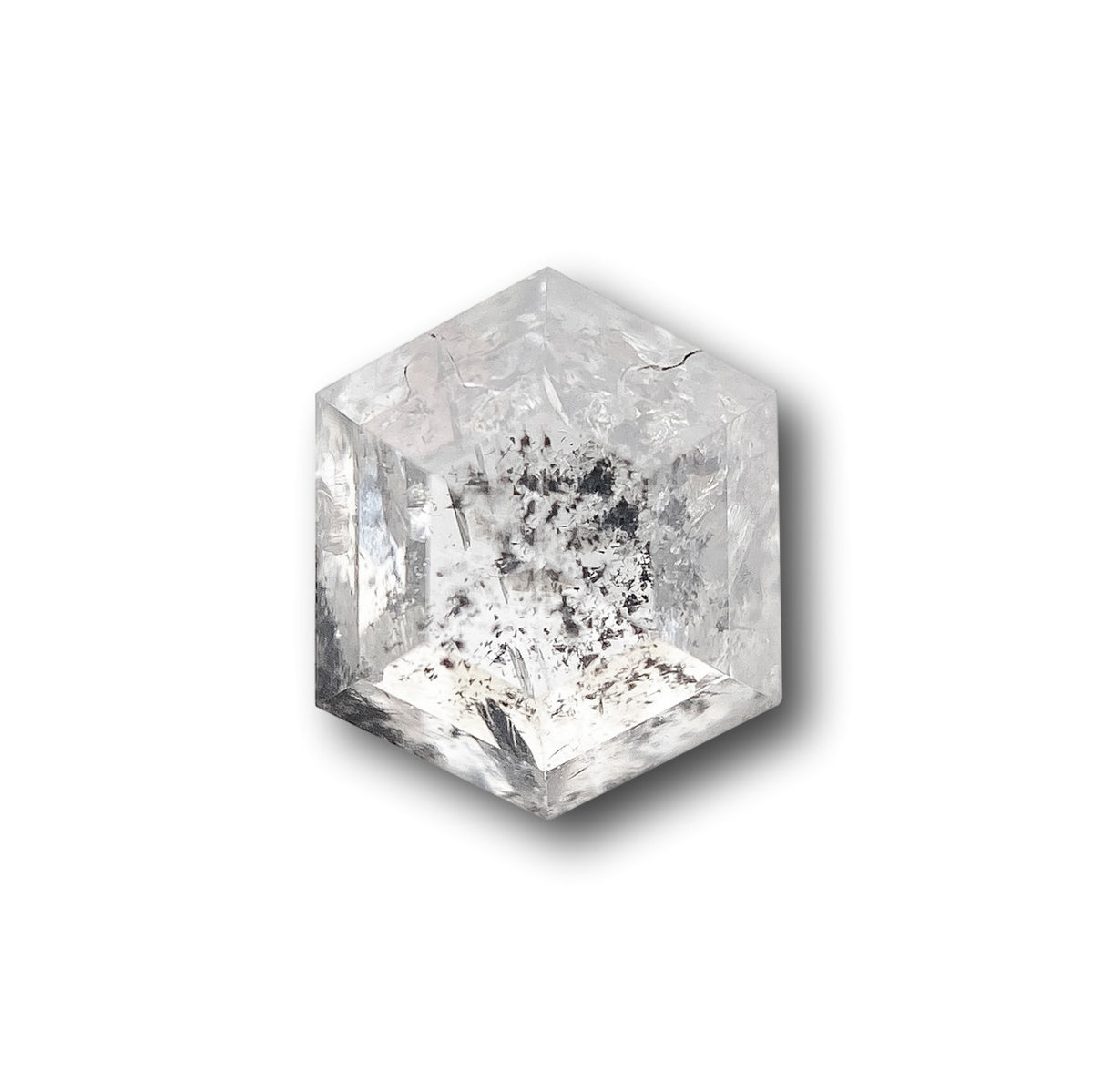 0.95ct | Salt & Pepper Hexagon Shape Rose Cut Diamond