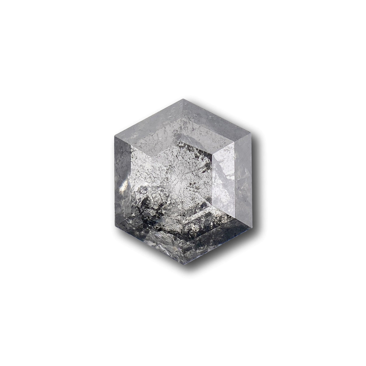 0.74ct | Salt & Pepper Hexagon Shape Rose Cut Diamond