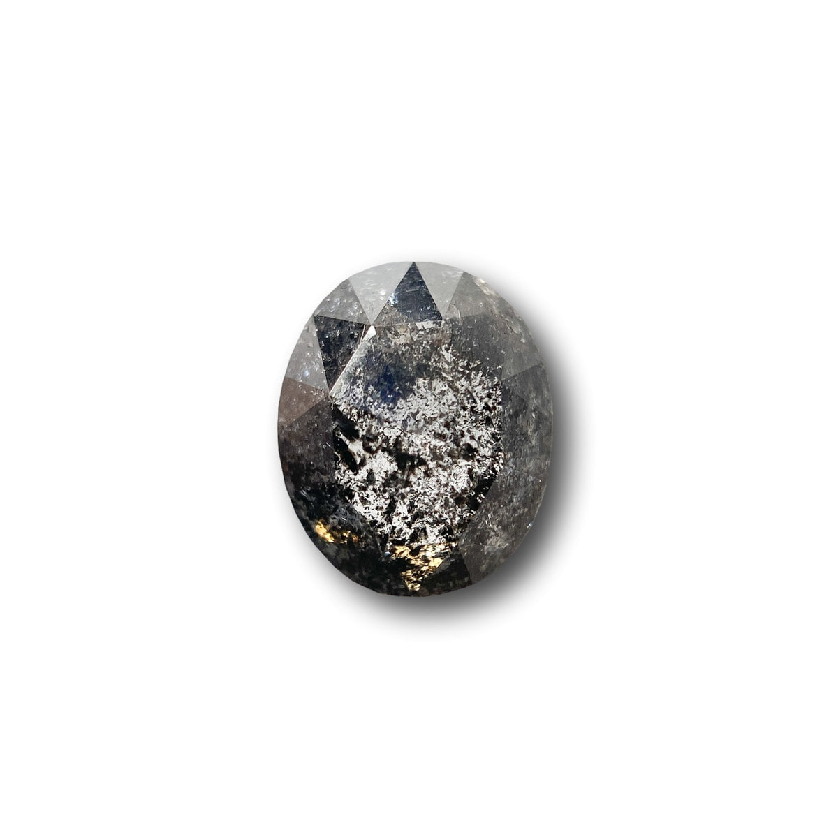 1.27ct | Salt & Pepper Oval Shape Rose Cut Diamond - Modern Rustic Diamond