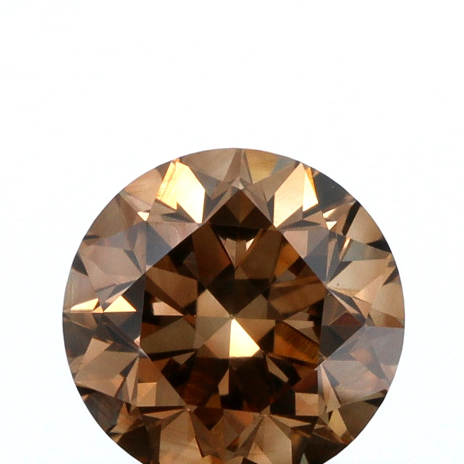 0.48ct | Cognac VS-VVS Round Shape Brilliant Cut Diamond - Modern Rustic Diamond