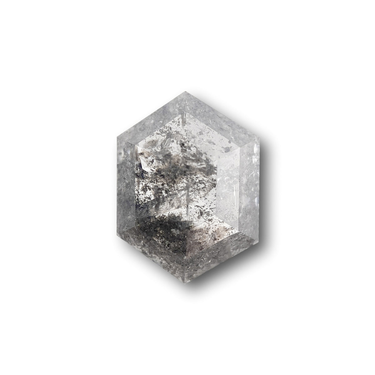 1.05ct | Salt & Pepper Hexagon Shape Rose Cut Diamond
