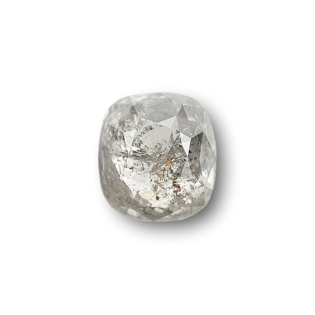 0.82ct | Salt & Pepper Cushion Shape Rose Cut Diamond