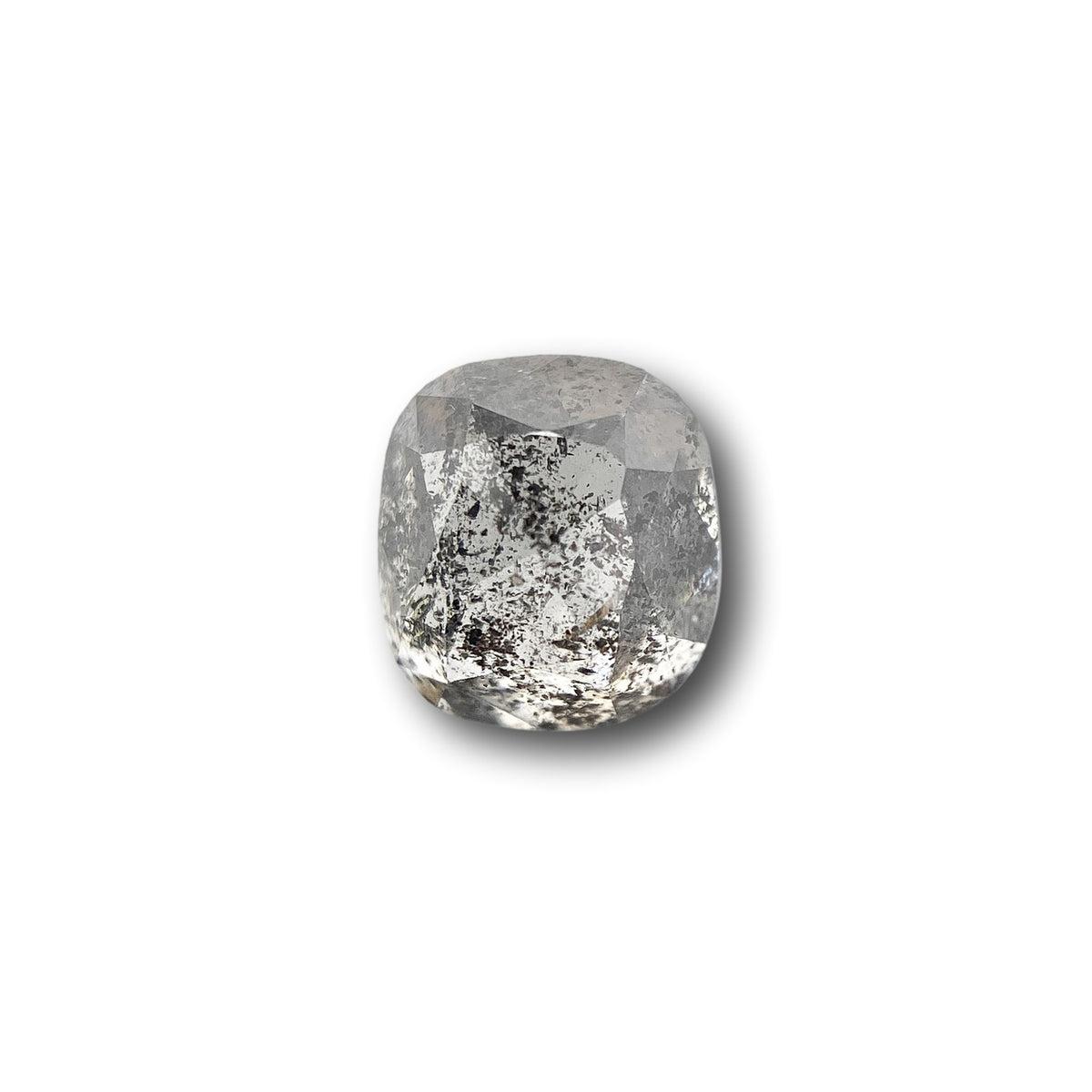 1.15ct | Salt & Pepper Cushion Shape Rose Cut Diamond - Modern Rustic Diamond