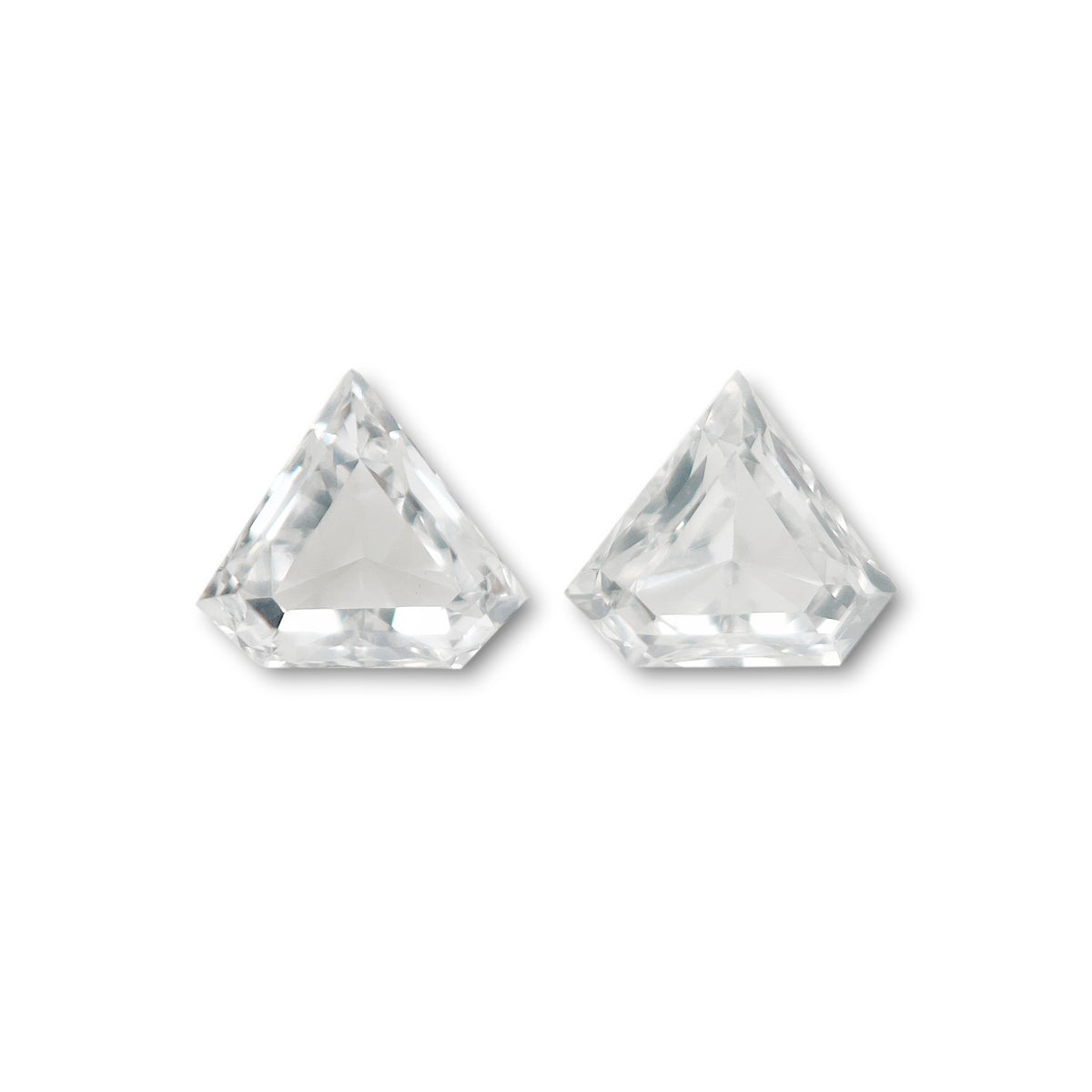 0.13cttw | F-G VVS Shield Shape Step Cut Diamond Matched Pair - Modern Rustic Diamond