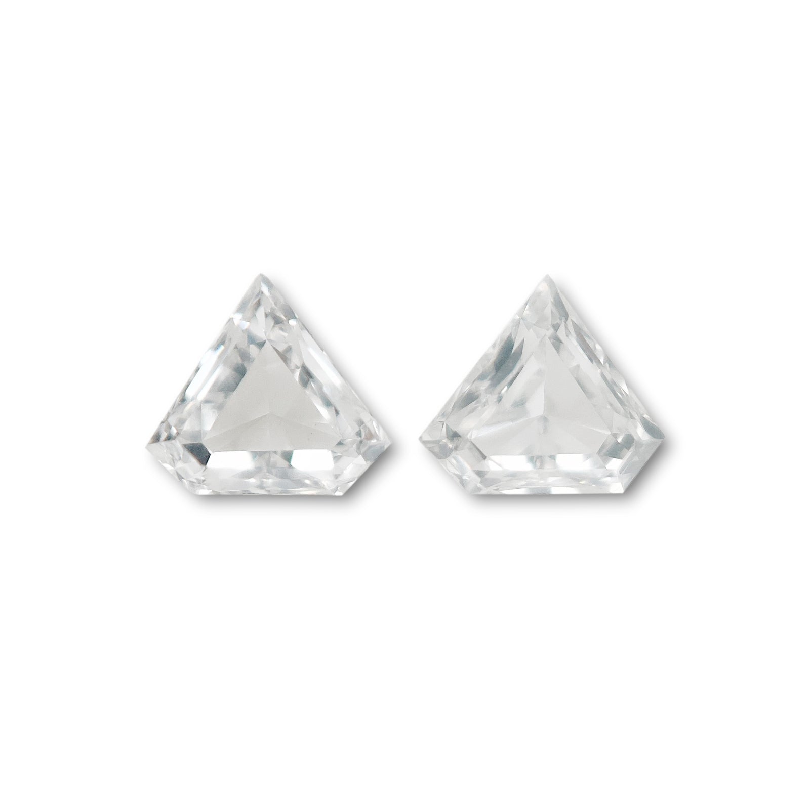 0.13cttw | F-G VVS Shield Shape Step Cut Diamond Matched Pair - Modern Rustic Diamond